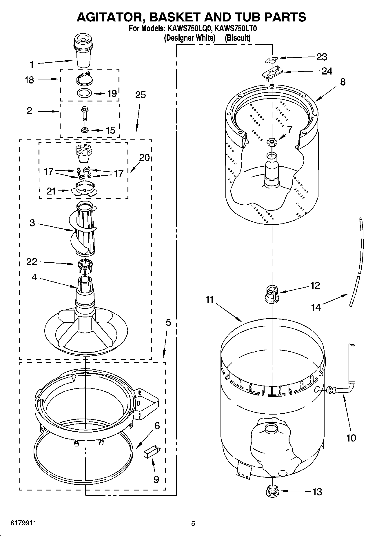 03 - AGITATOR, BASKET AND TUB PARTS