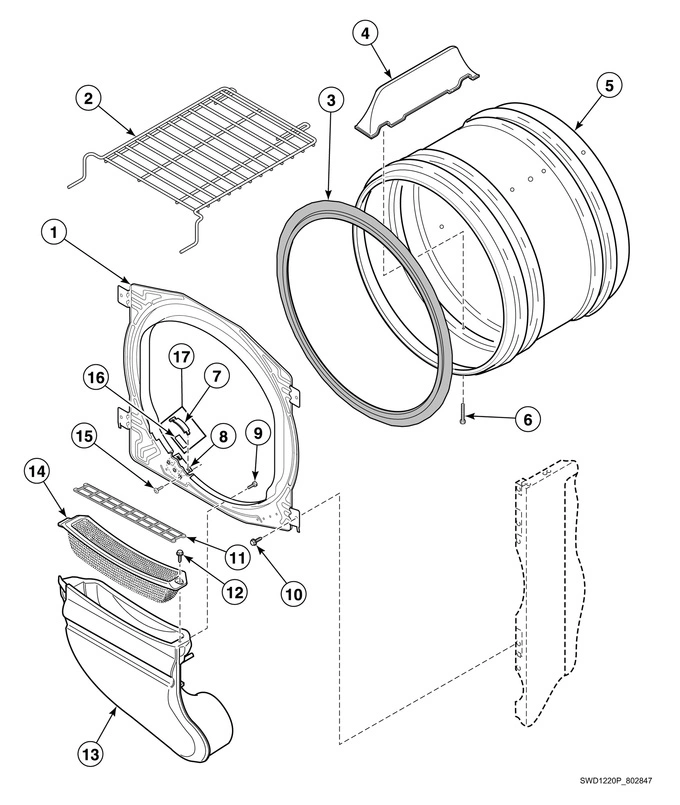Front Bulkhead, Air Duct, Felt Seal And Cylinder