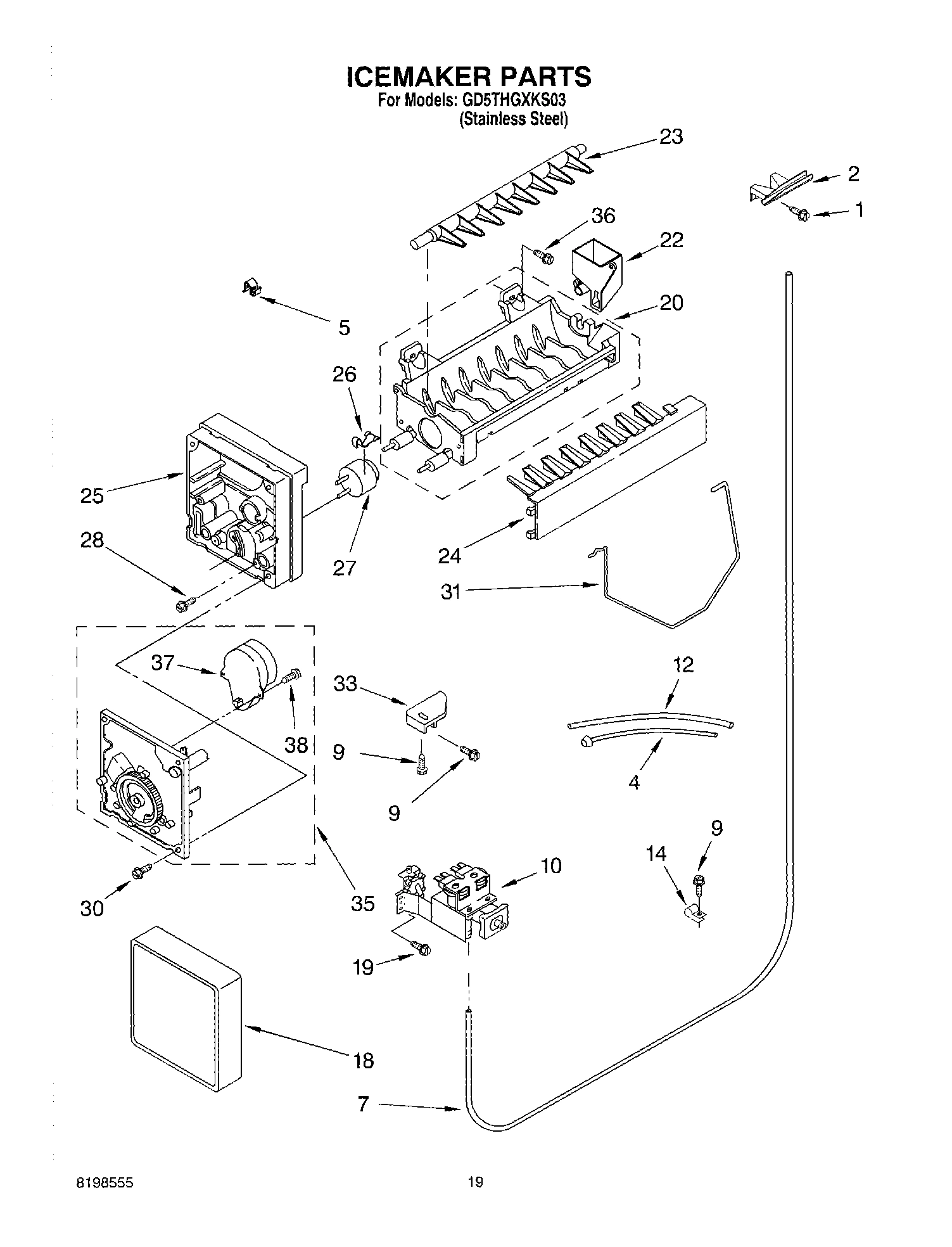 12 - ICEMAKER PARTS
