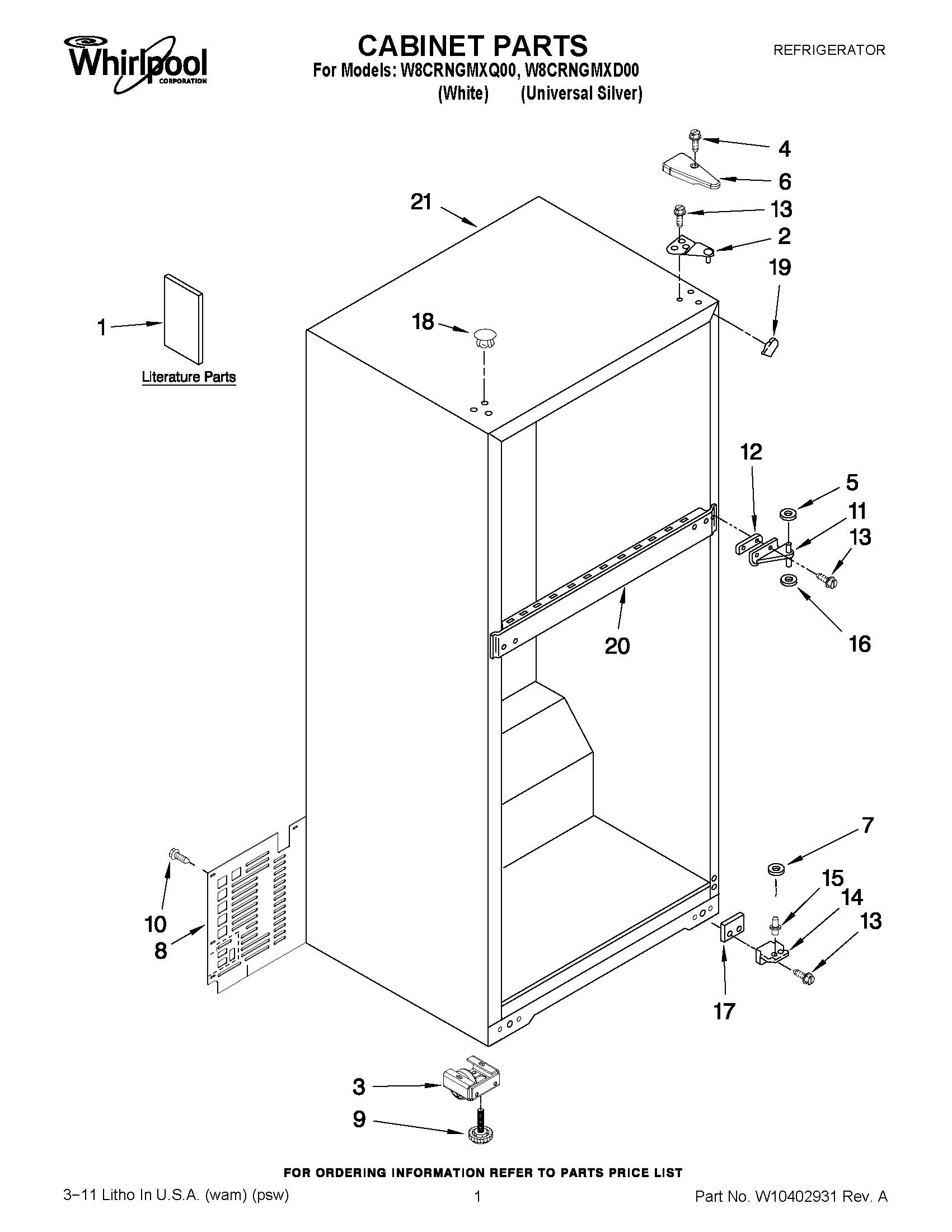 01 - CABINET PARTS