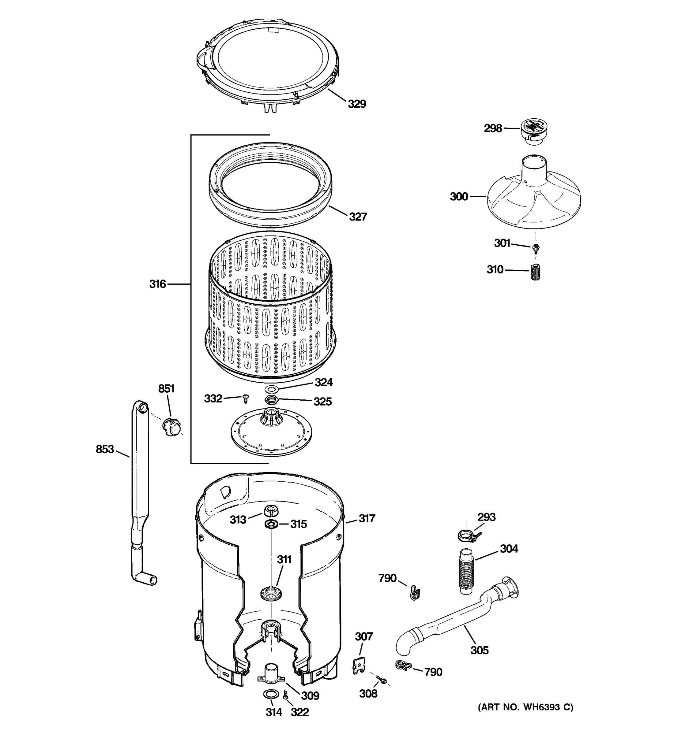 TUB, BASKET & AGITATOR
