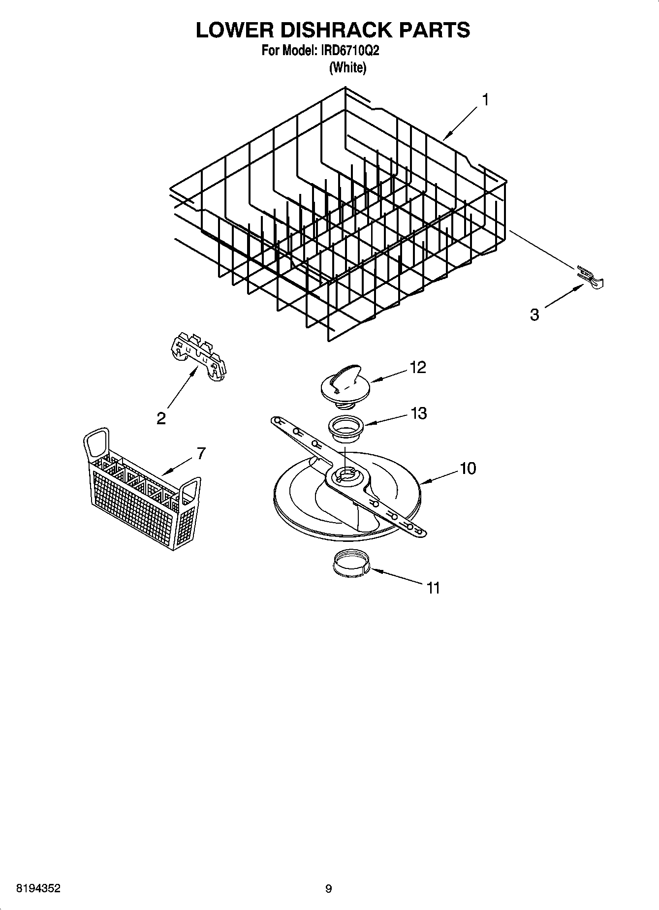 06 - LOWER DISHRACK PARTS, OPTIONAL PARTS (NOT INCLUDED)