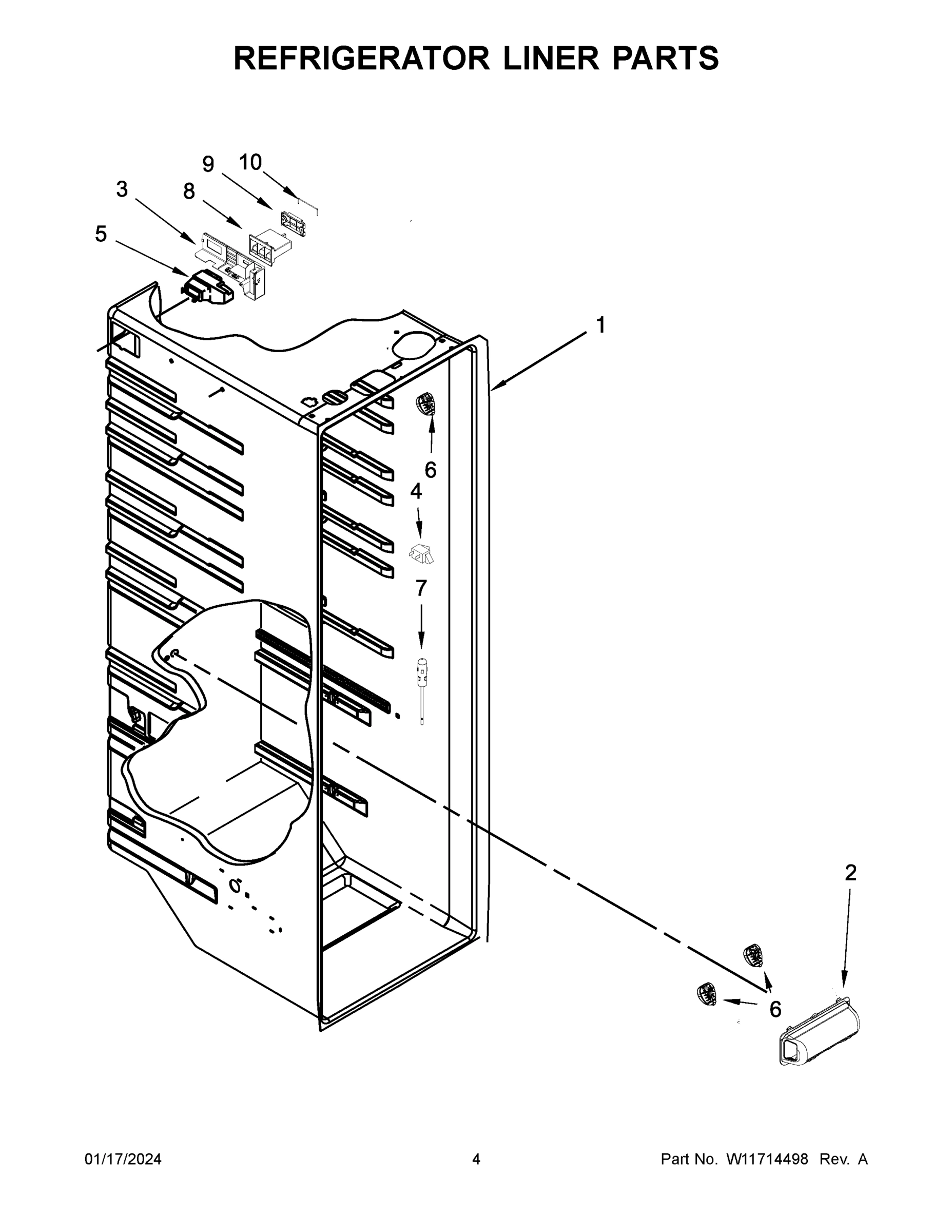 03 - REFRIGERATOR LINER PARTS