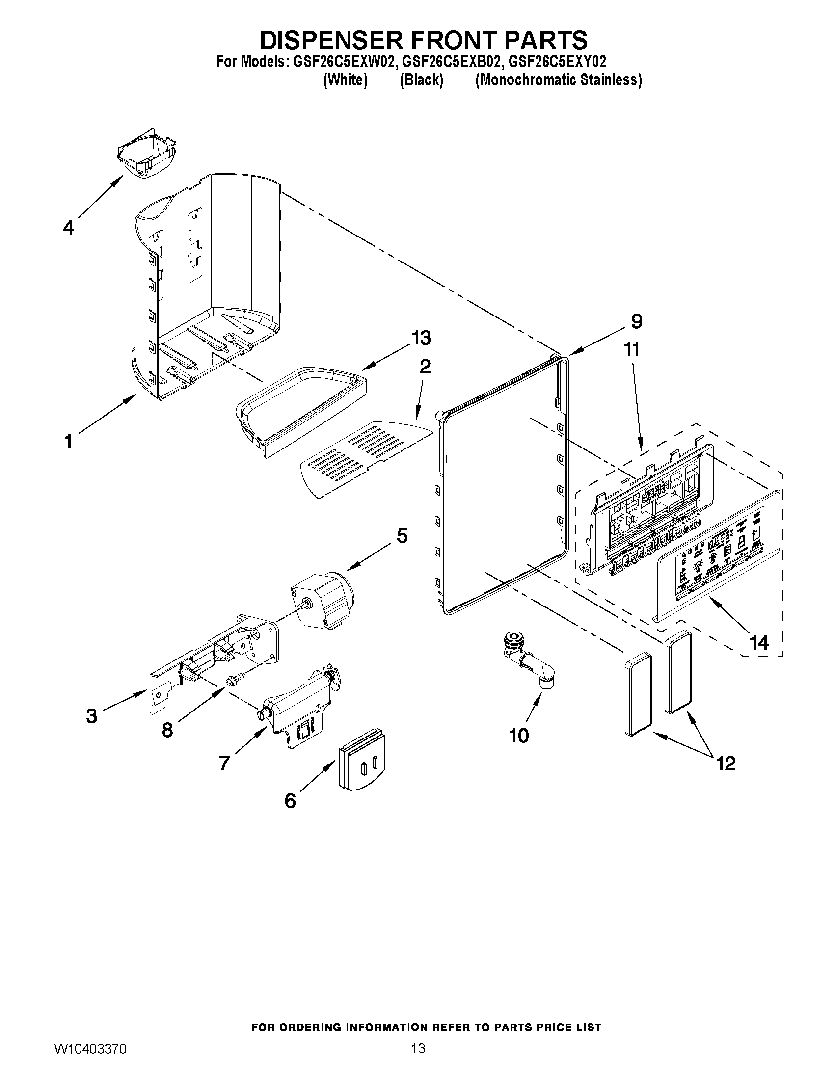 08 - DISPENSER FRONT PARTS