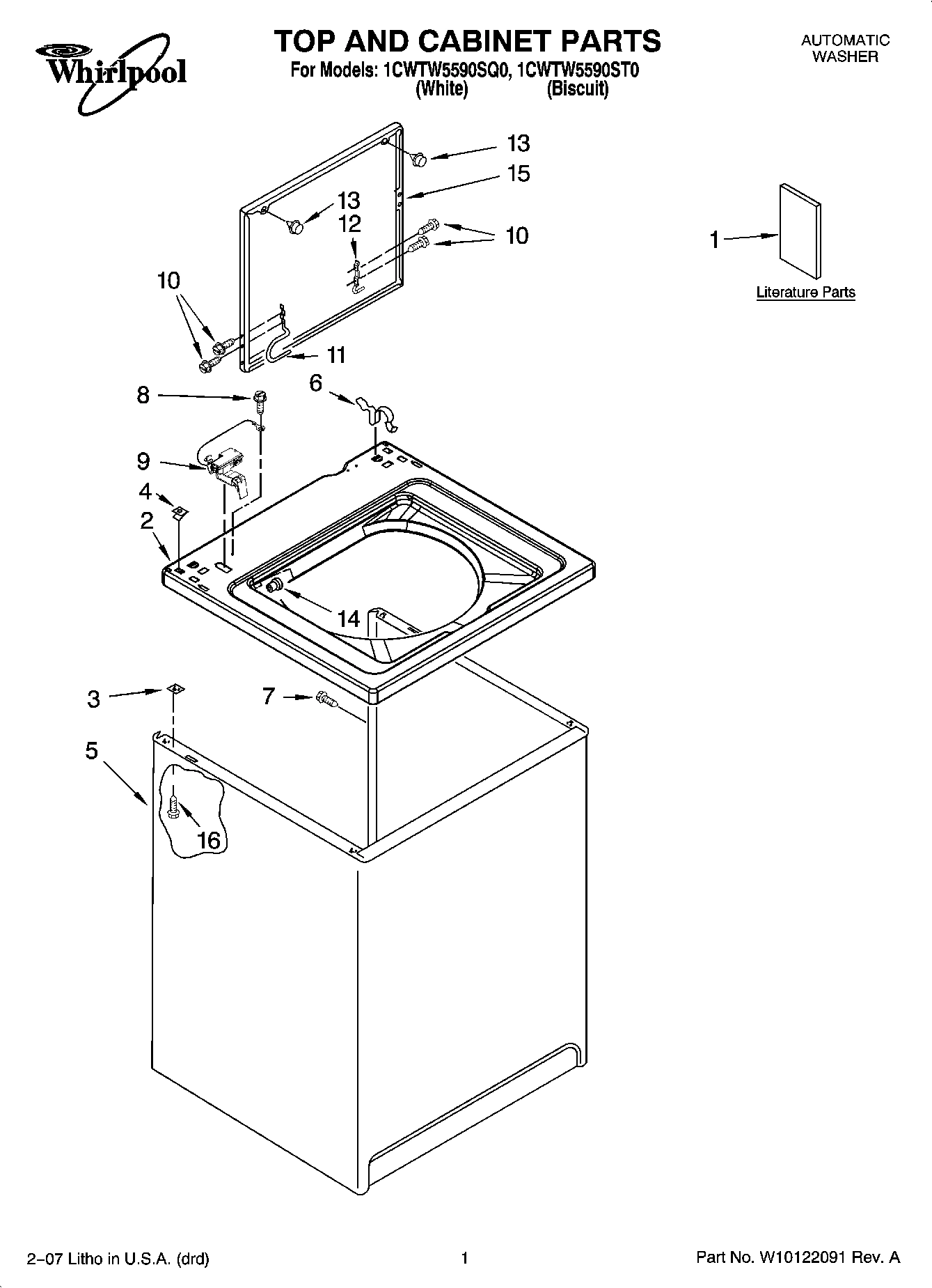 01 - TOP AND CABINET PARTS