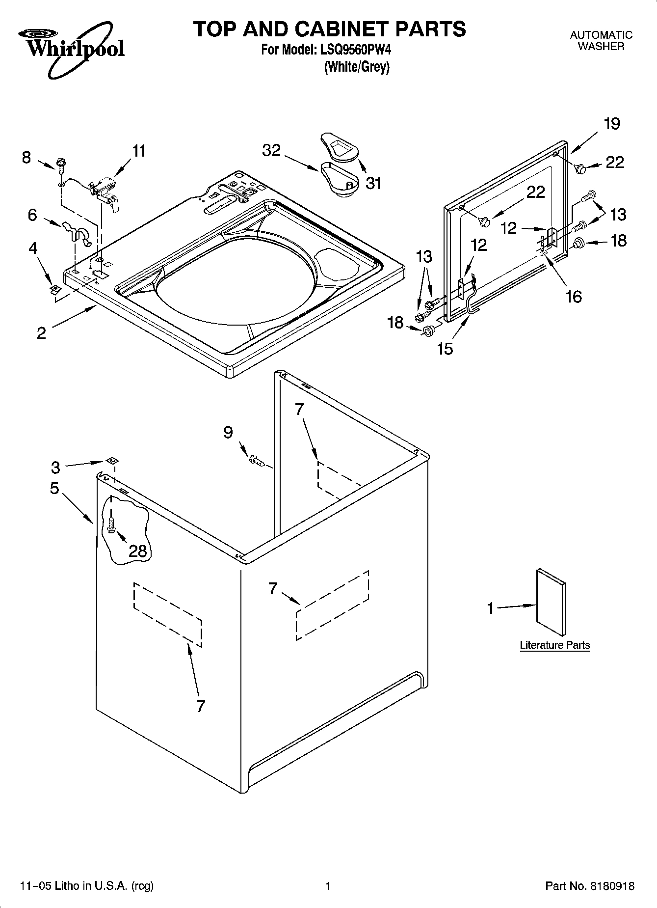 01 - TOP AND CABINET PARTS
