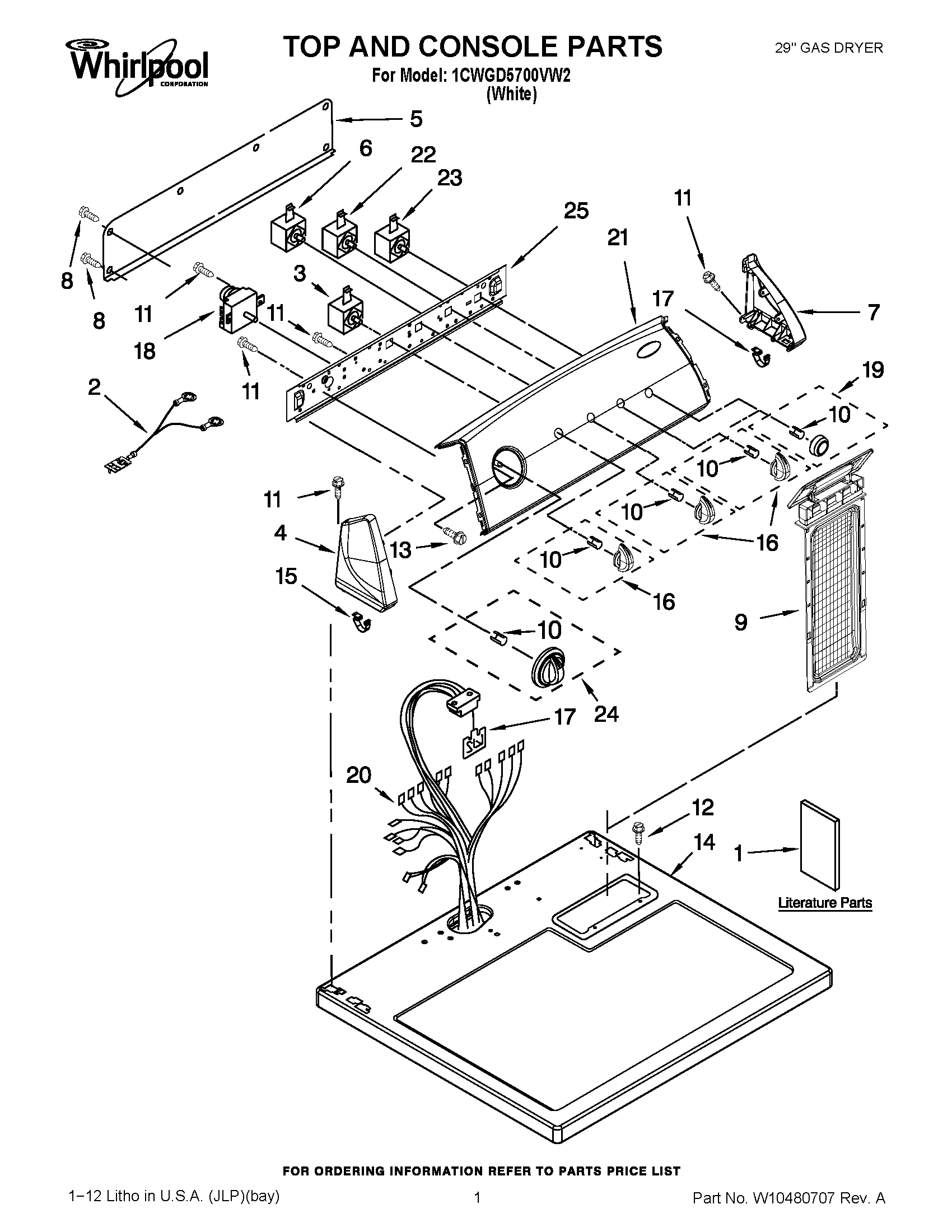 01 - TOP AND CONSOLE PARTS