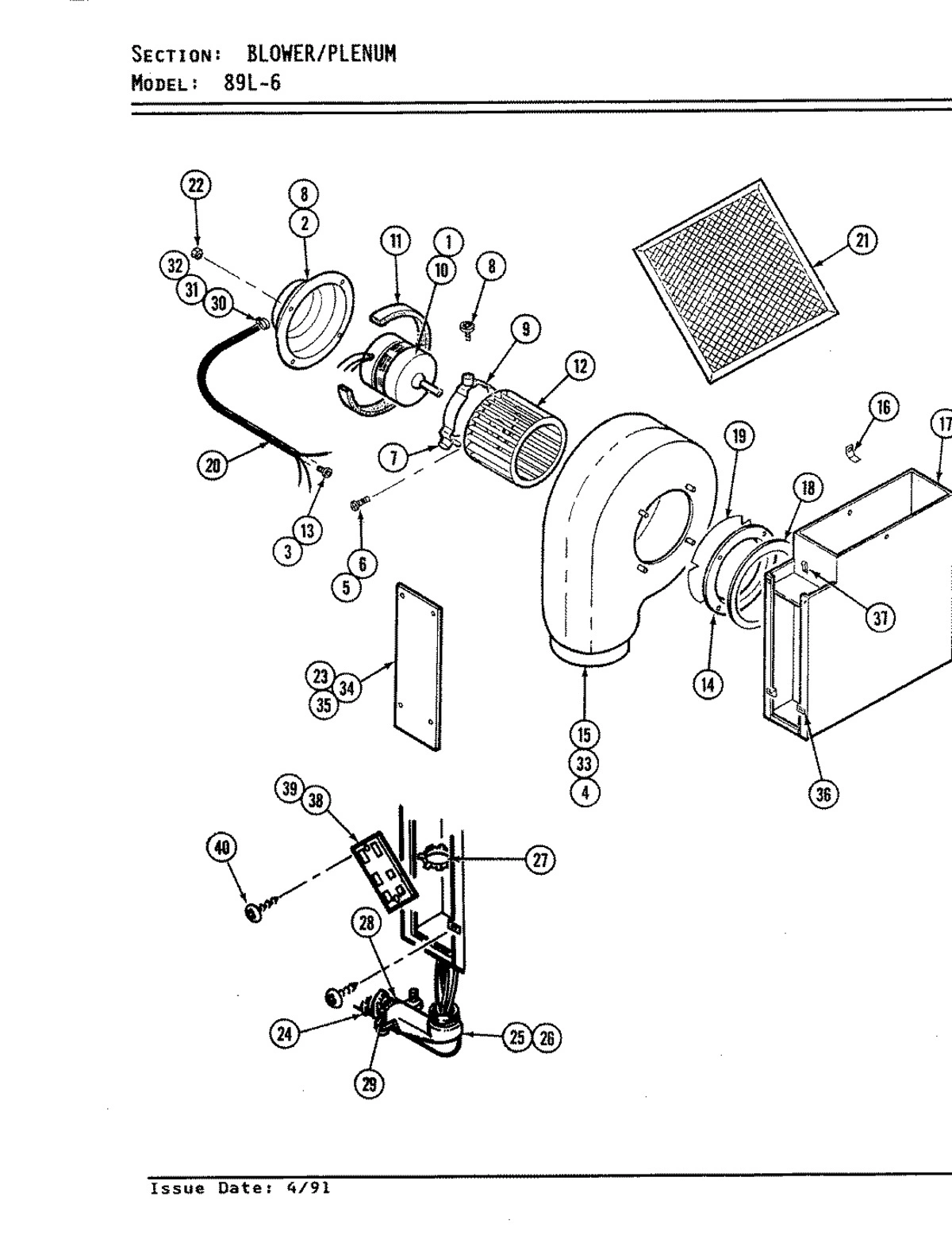01 - BLOWER/PLENUM