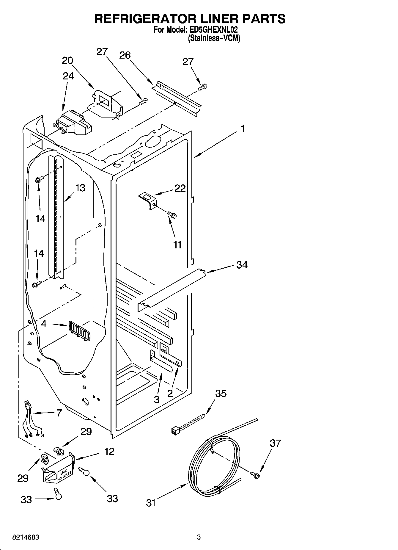 02 - REFRIGERATOR LINER PARTS