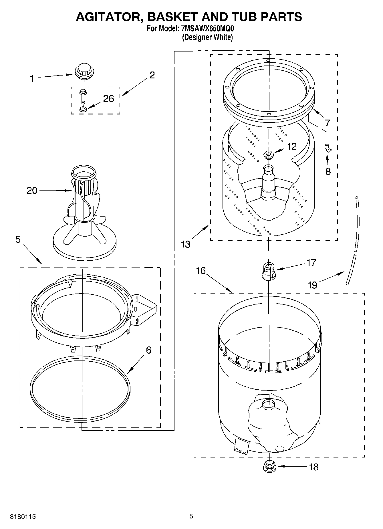 03 - AGITATOR, BASKET AND TUB PARTS