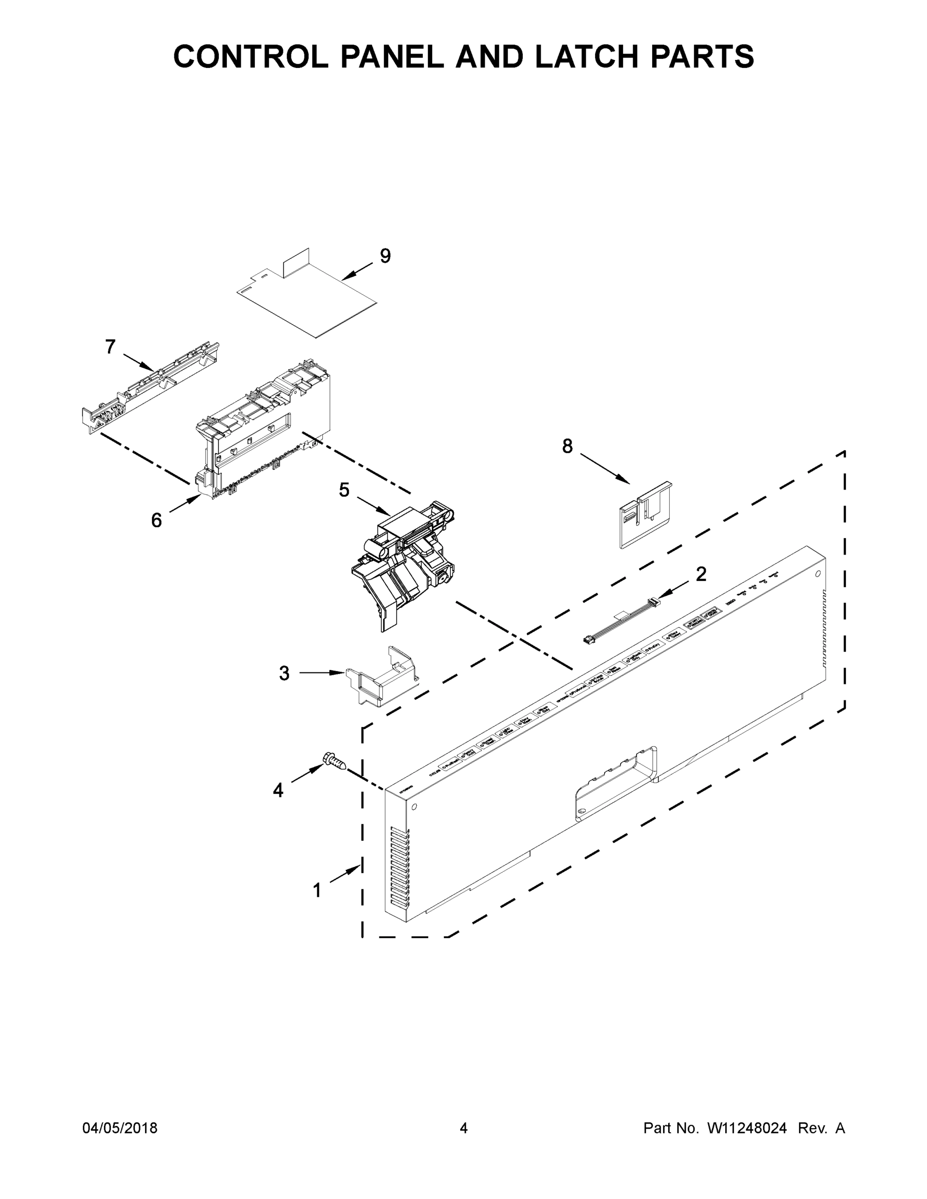03 - CONTROL PANEL AND LATCH PARTS