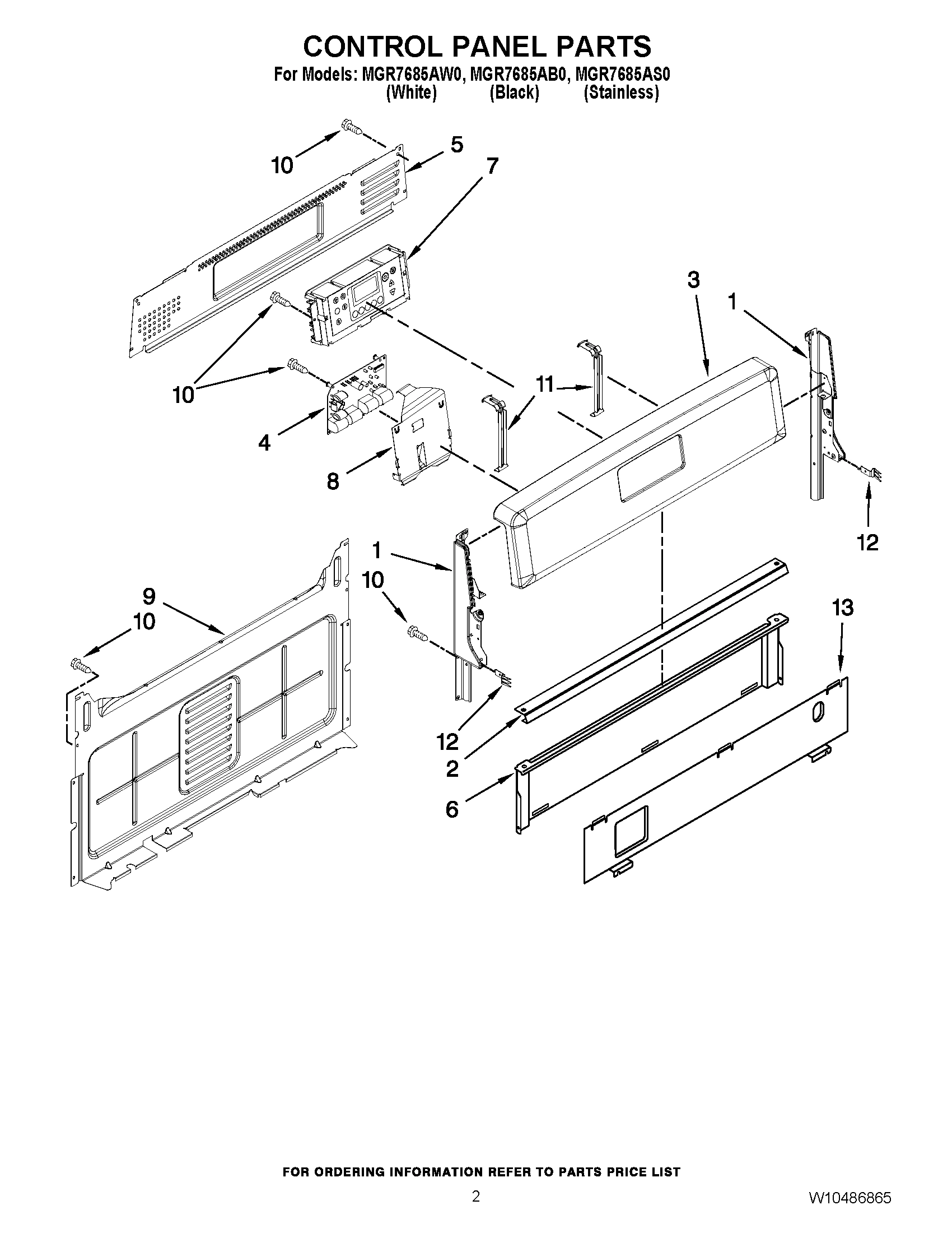 02 - CONTROL PANEL PARTS