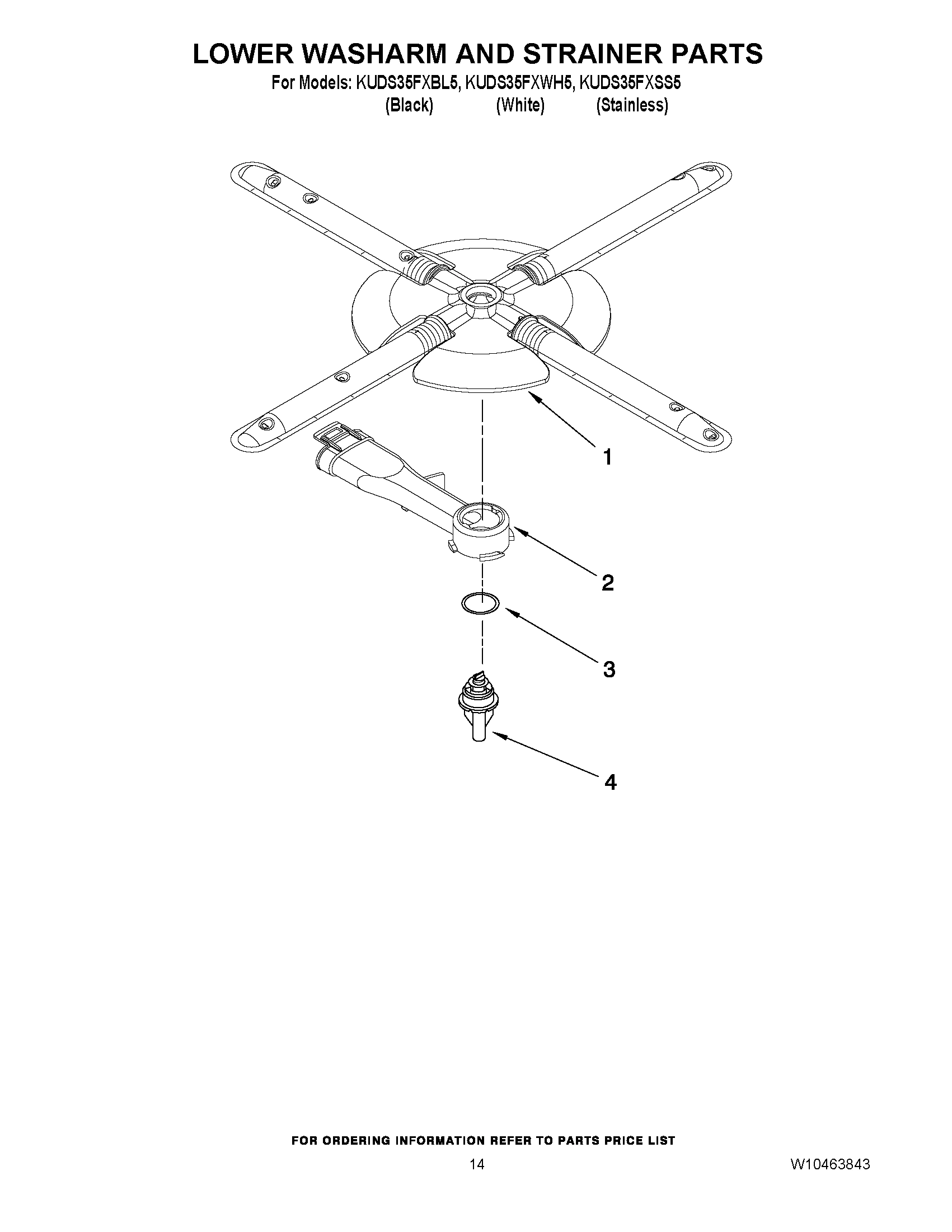 11 - LOWER WASHARM AND STRAINER PARTS