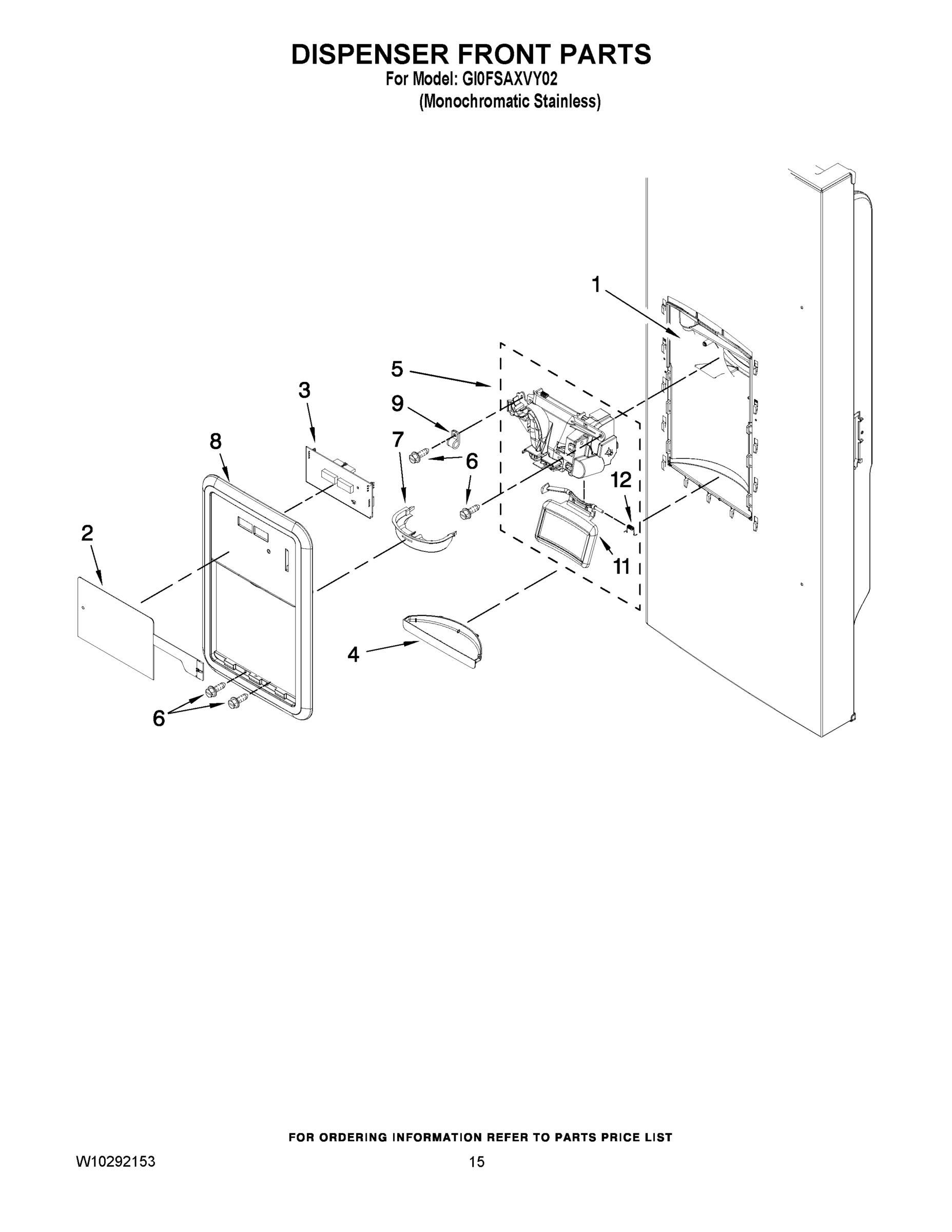 08 - DISPENSER FRONT PARTS