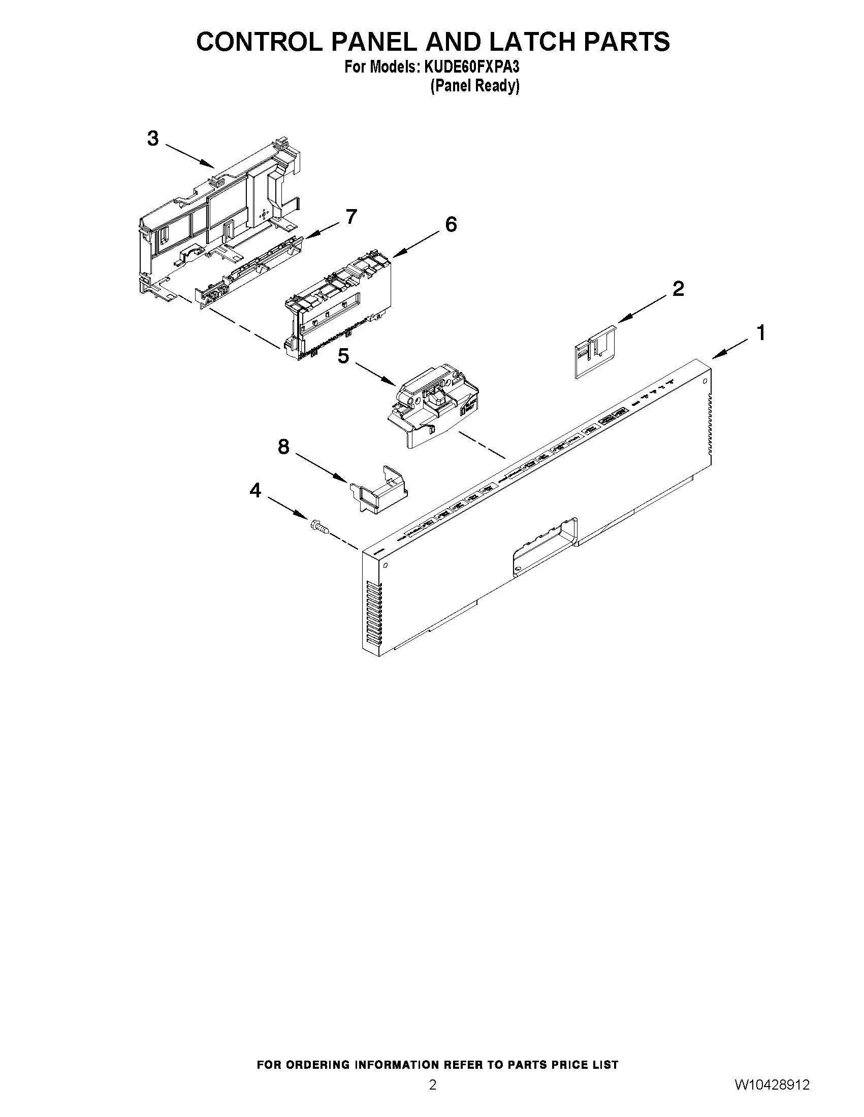 02 - CONTROL PANEL AND LATCH PARTS