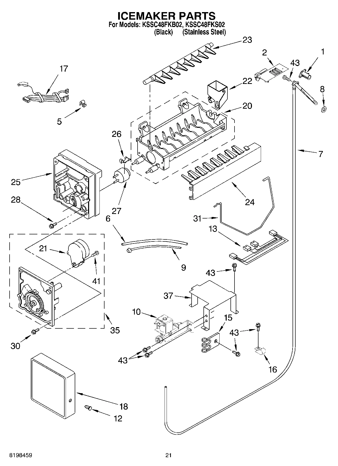 13 - ICEMAKER PARTS