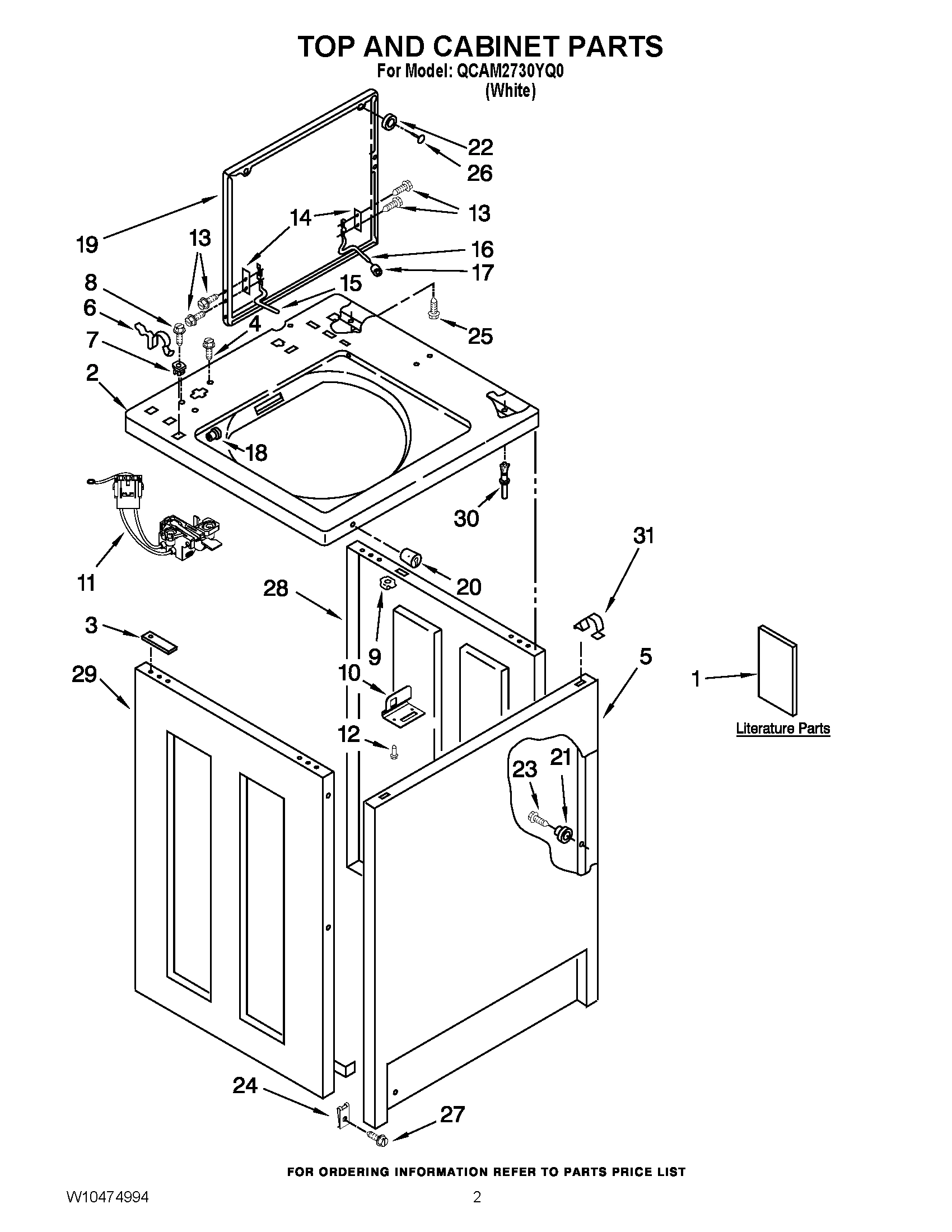 01 - TOP AND CABINET PARTS