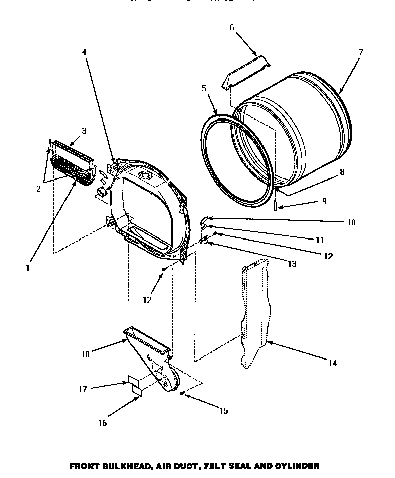 04 - FR BLKHD, AIR DUCT, FELT SEAL & CYLINDER