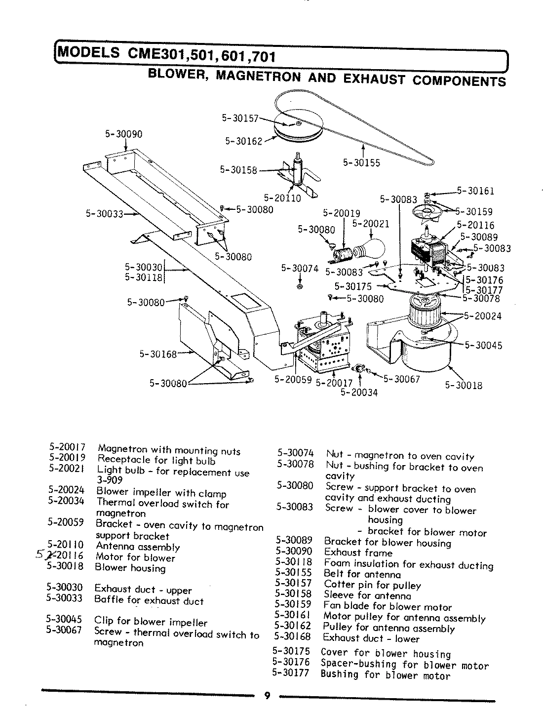 02 - BLOWER, MAGNETRON & EXHAUST COMPONENTS