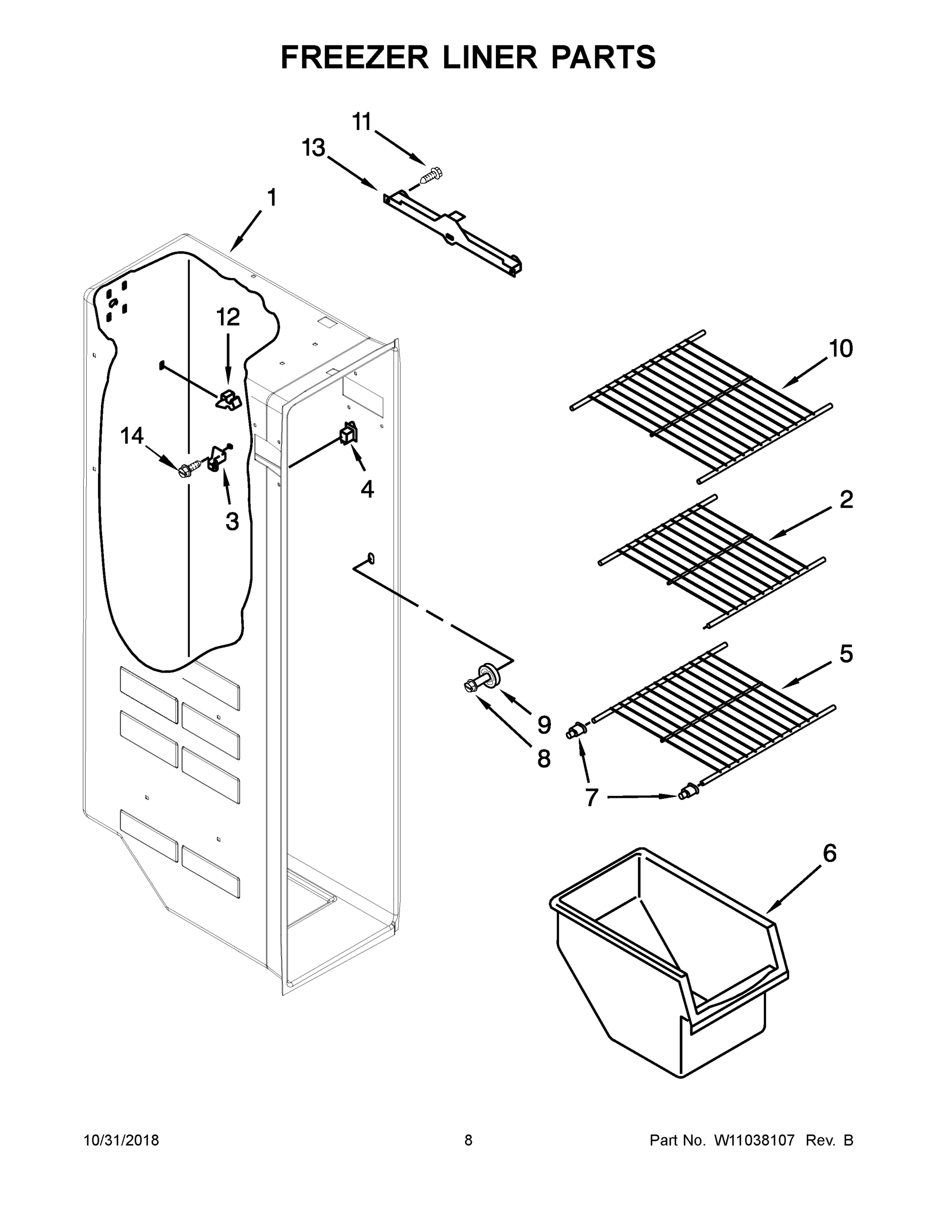 05 - FREEZER LINER PARTS