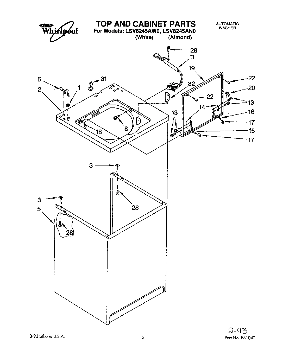 01 - TOP AND CABINET, LIT/OPTIONAL
