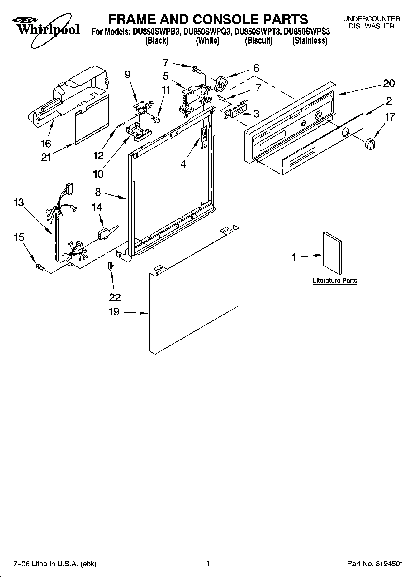 01 - FRAME AND CONSOLE PARTS