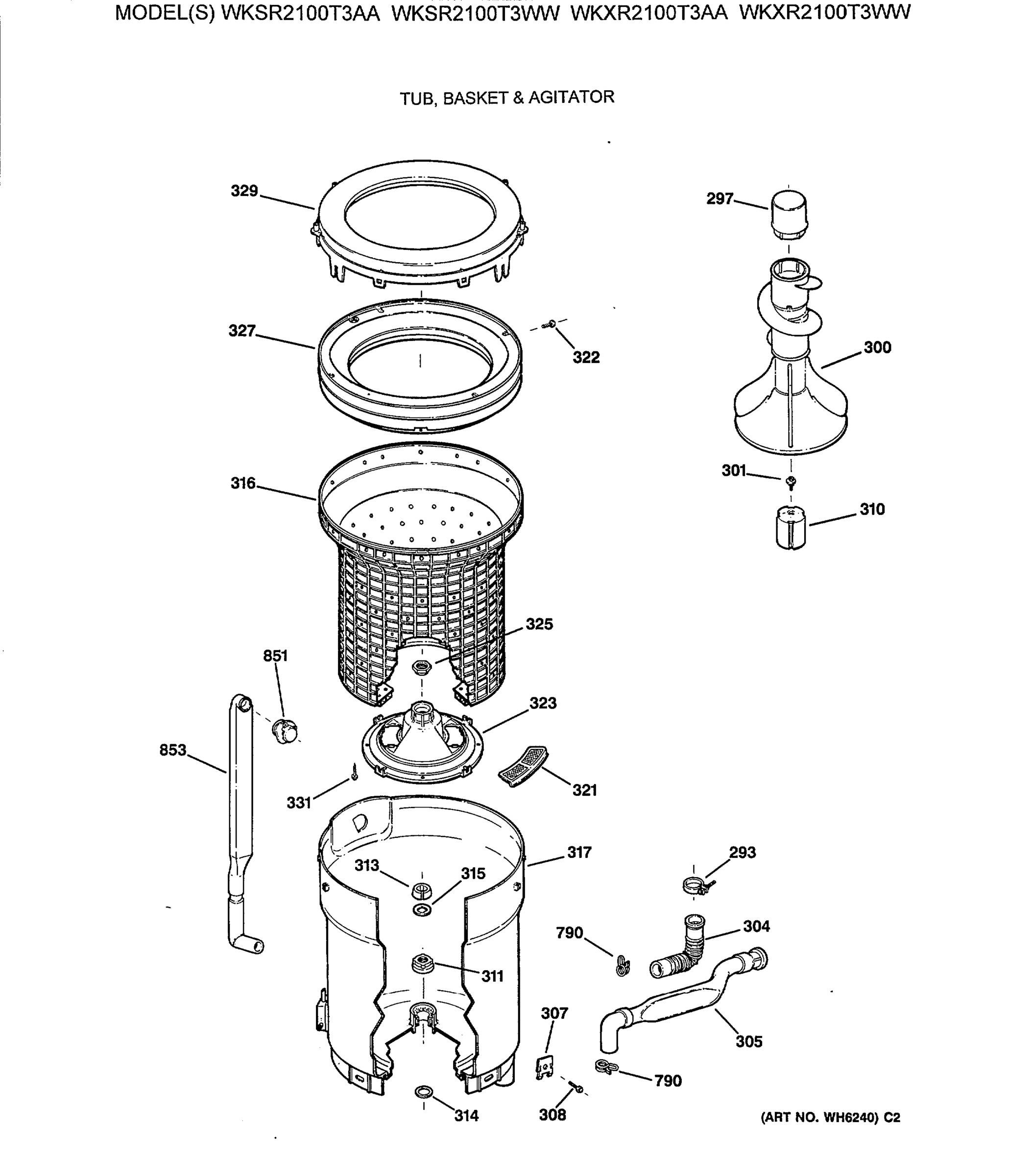 TUB, BASKET & AGITATOR