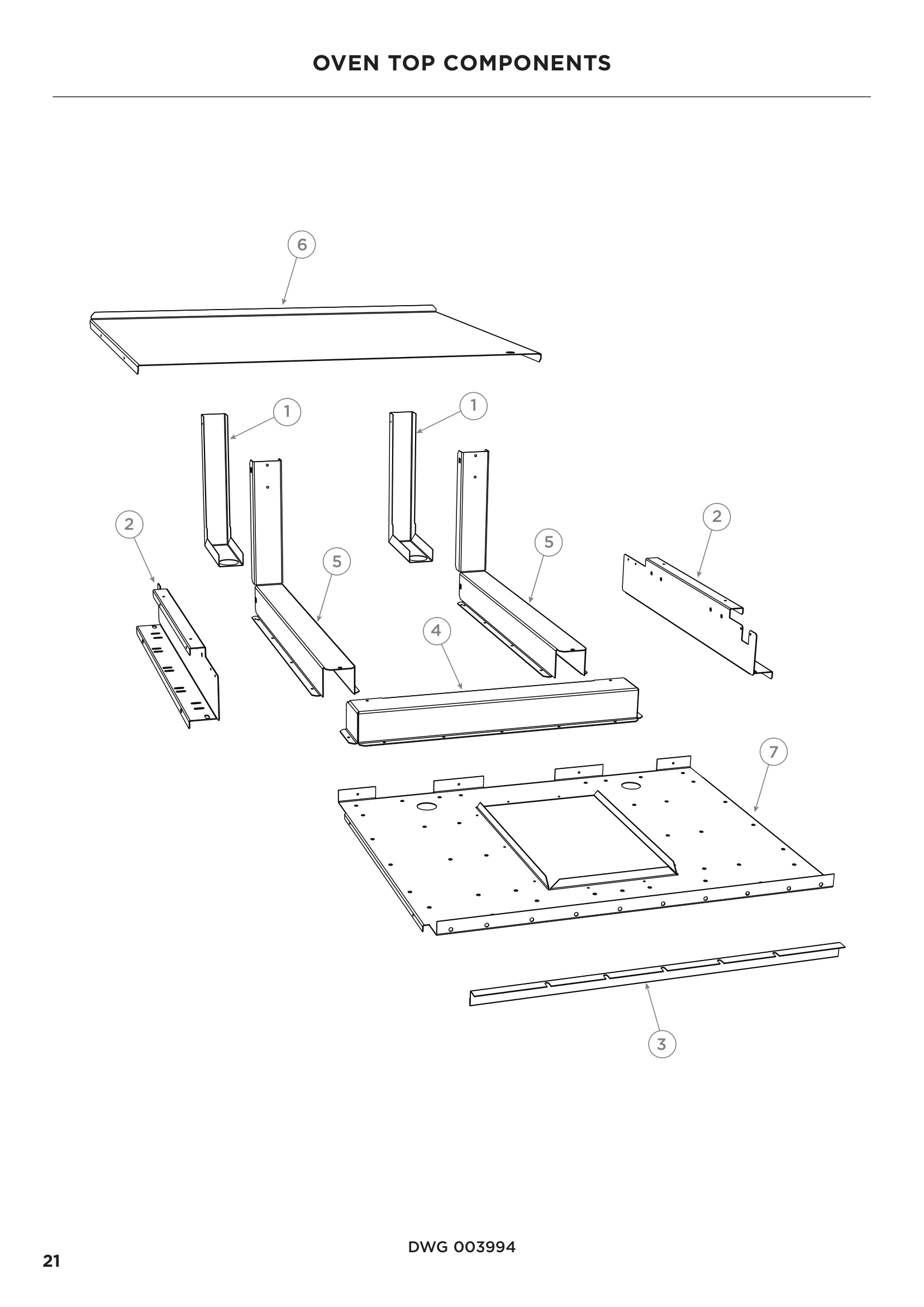 OVEN TOP COMPONENTS