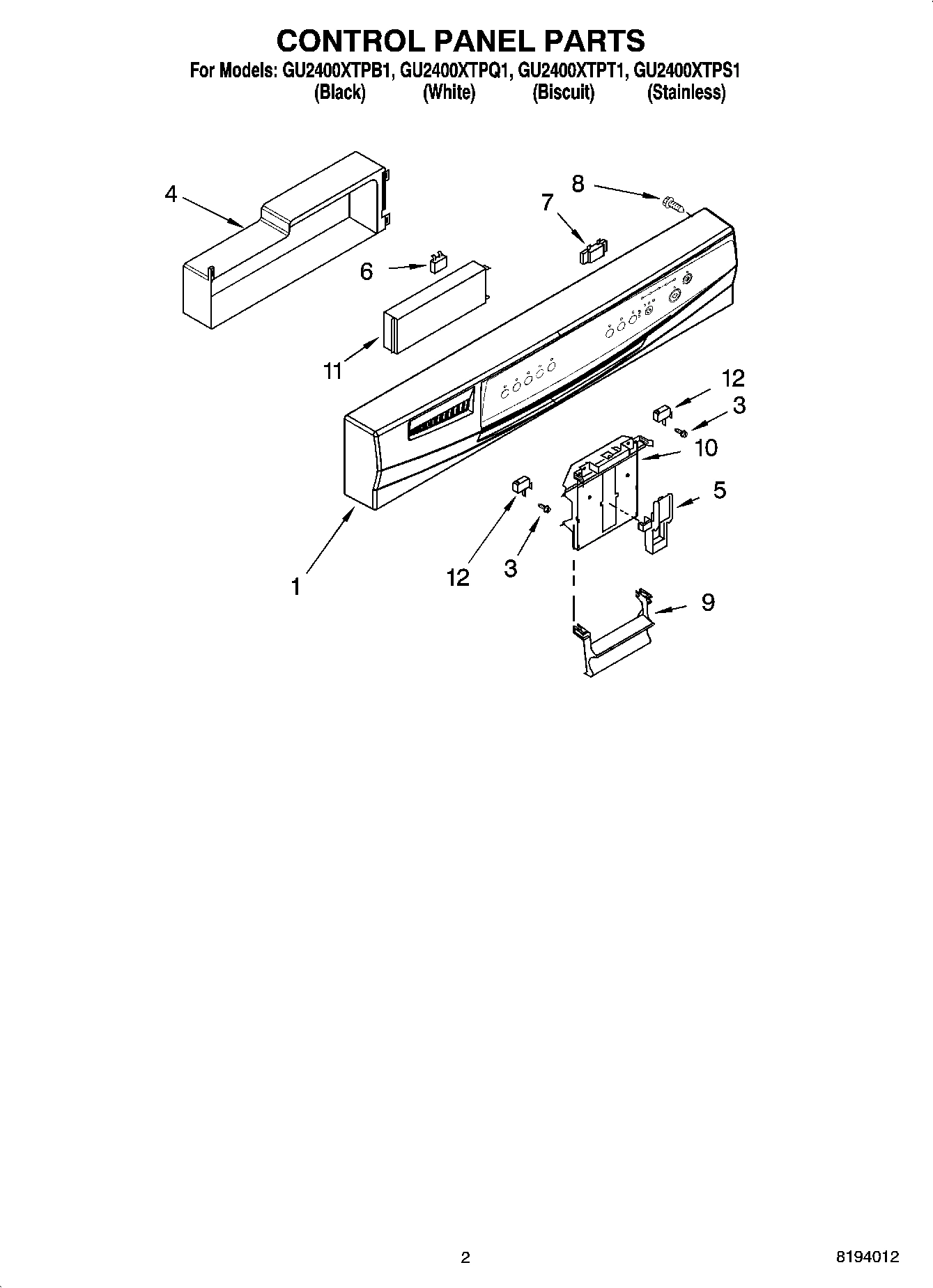 02 - CONTROL PANEL PARTS