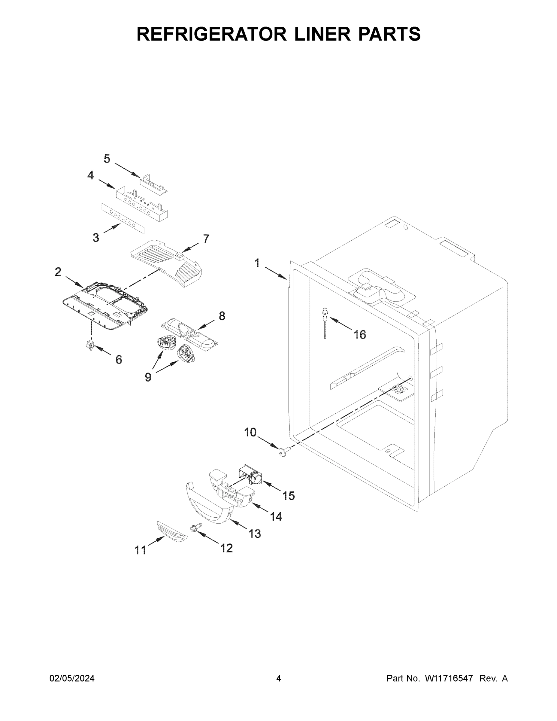03 - REFRIGERATOR LINER PARTS