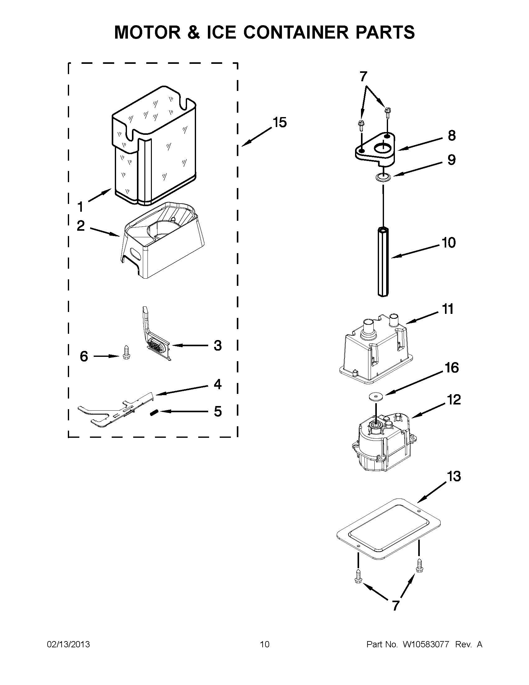 05 - MOTOR & ICE CONTAINER PARTS