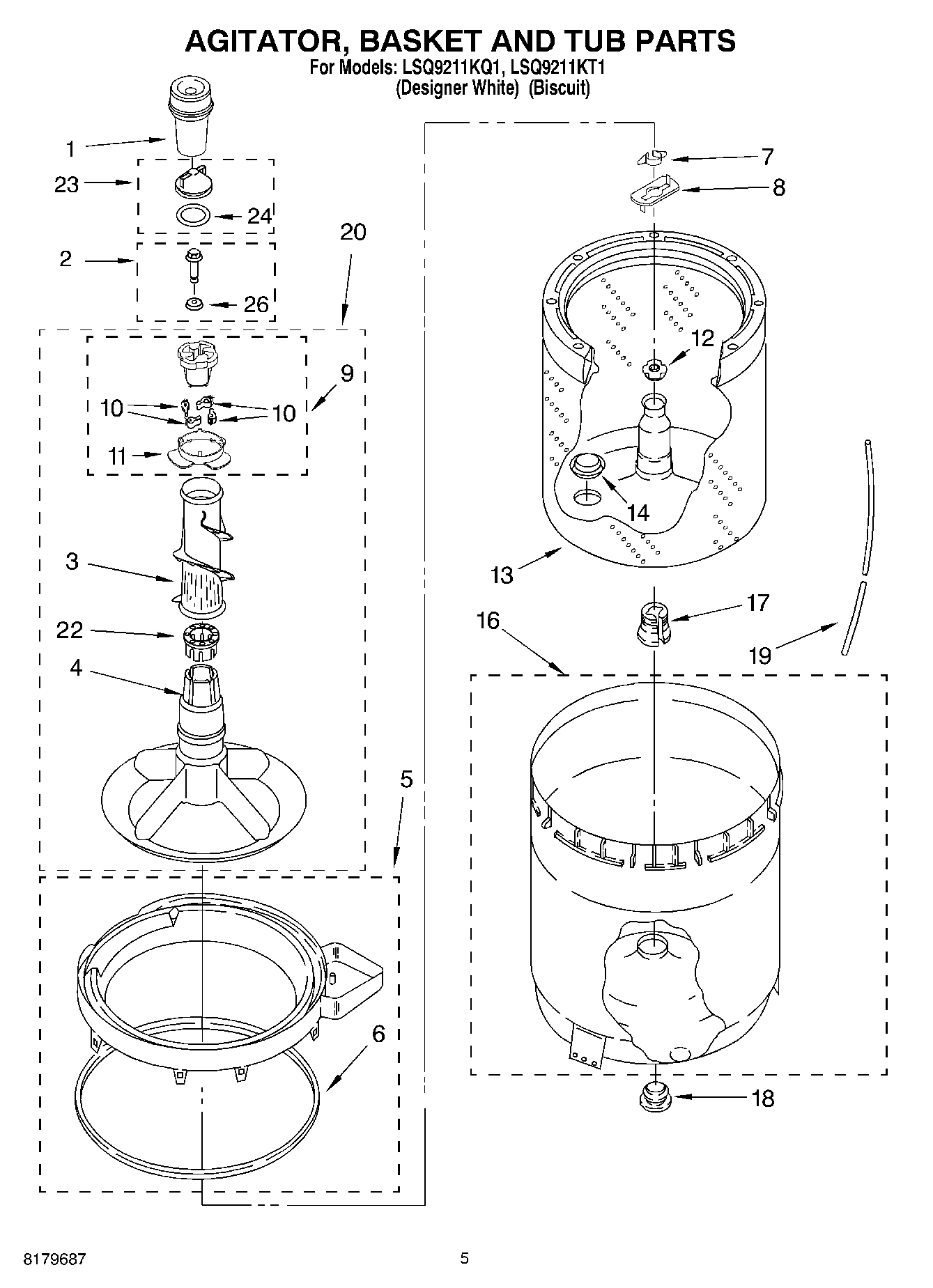 03 - AGITATOR, BASKET AND TUB