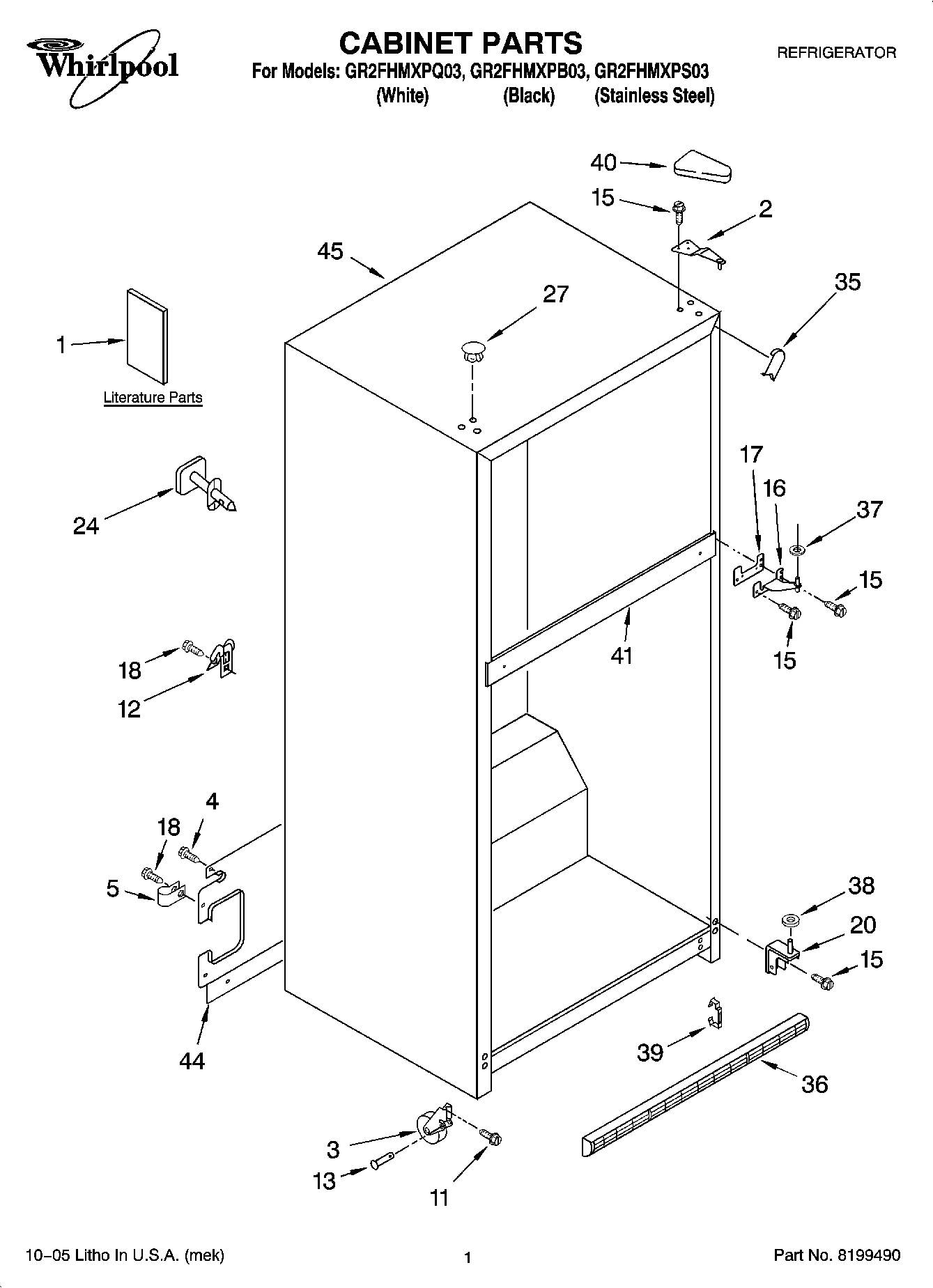 01 - CABINET PARTS