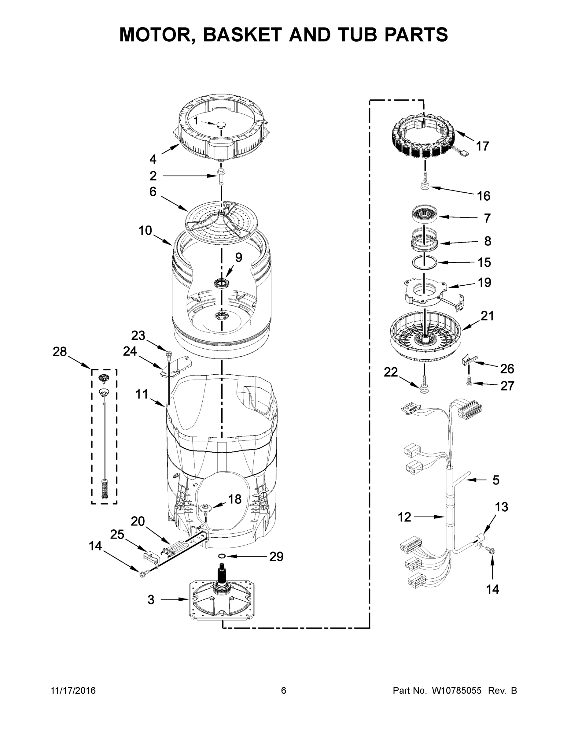 04 - MOTOR, BASKET AND TUB PARTS