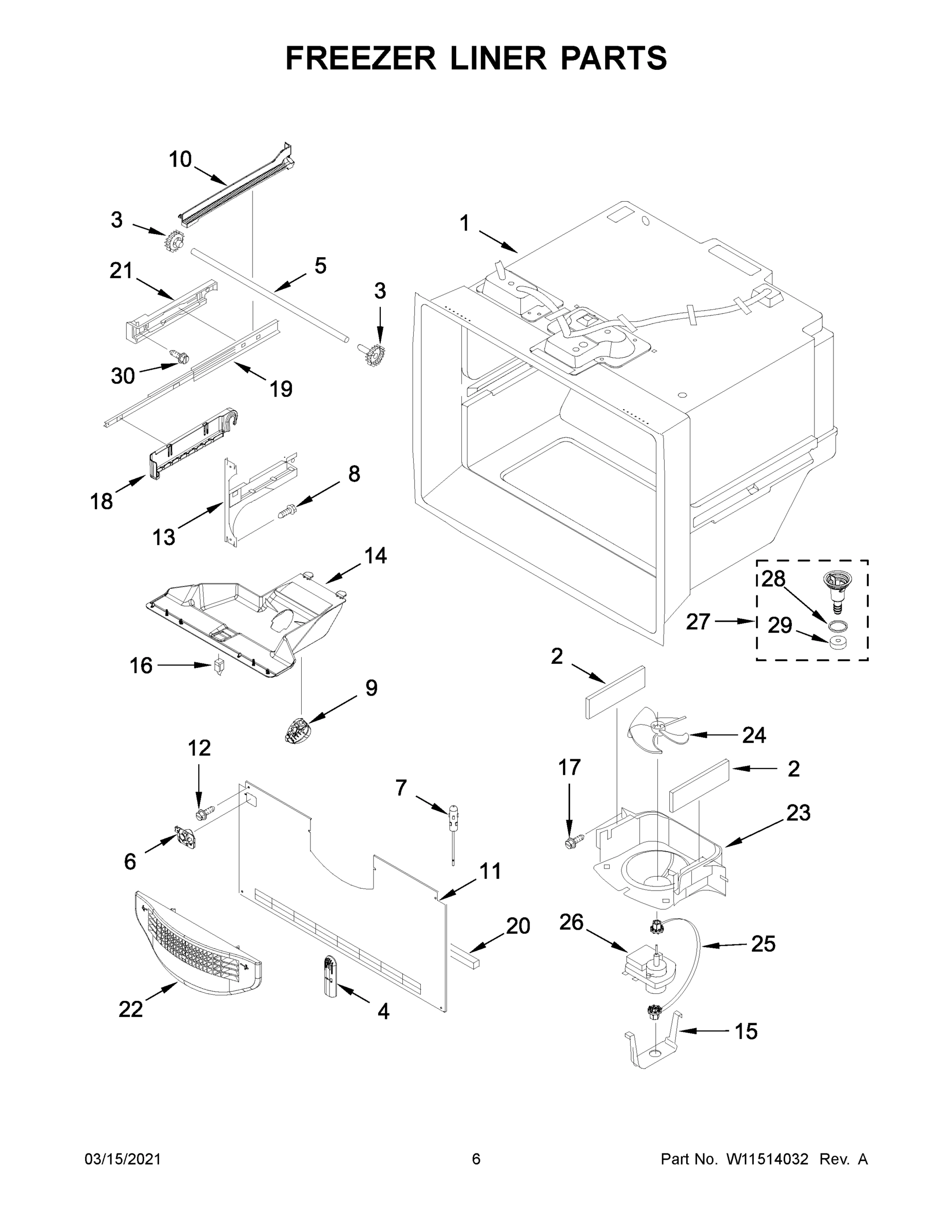 04 - FREEZER LINER PARTS