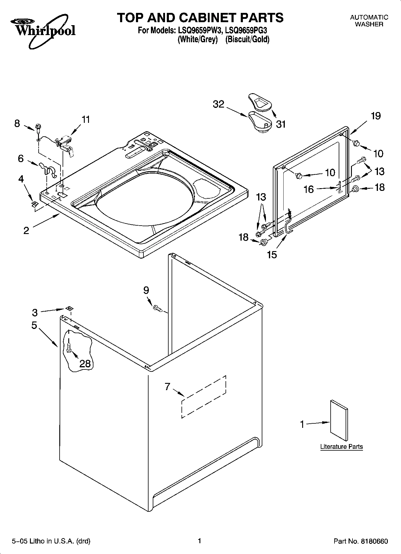 01 - TOP AND CABINET PARTS