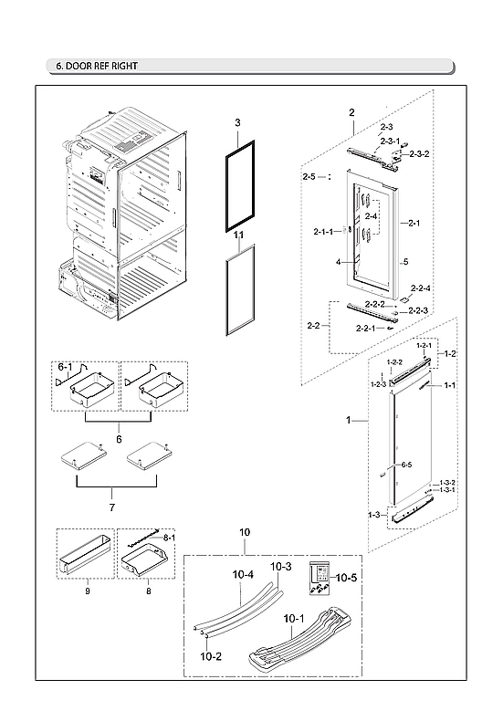 RIGHT REFRIGERATOR DOOR PARTS
