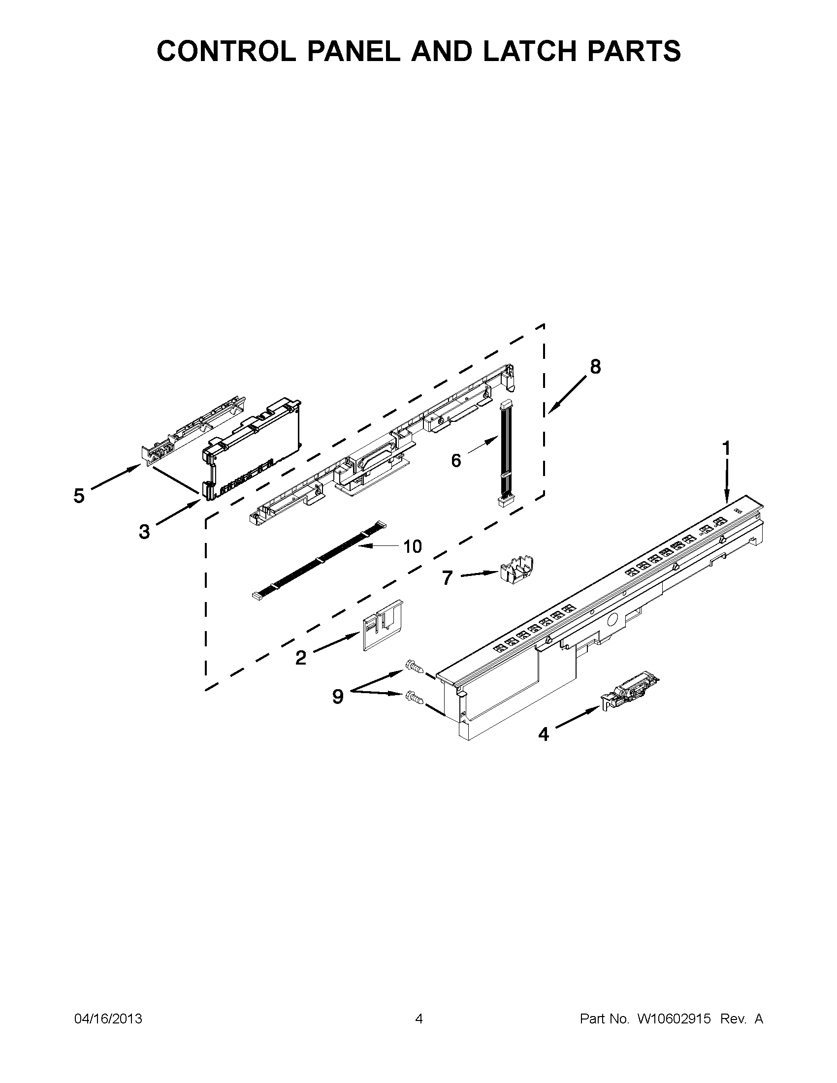 02 - CONTROL PANEL AND LATCH PARTS