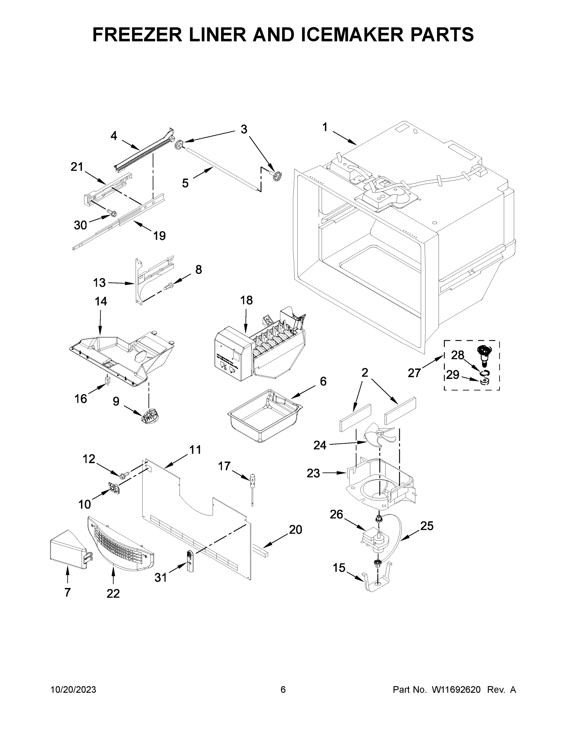 04 - FREEZER LINER AND ICEMAKER PARTS