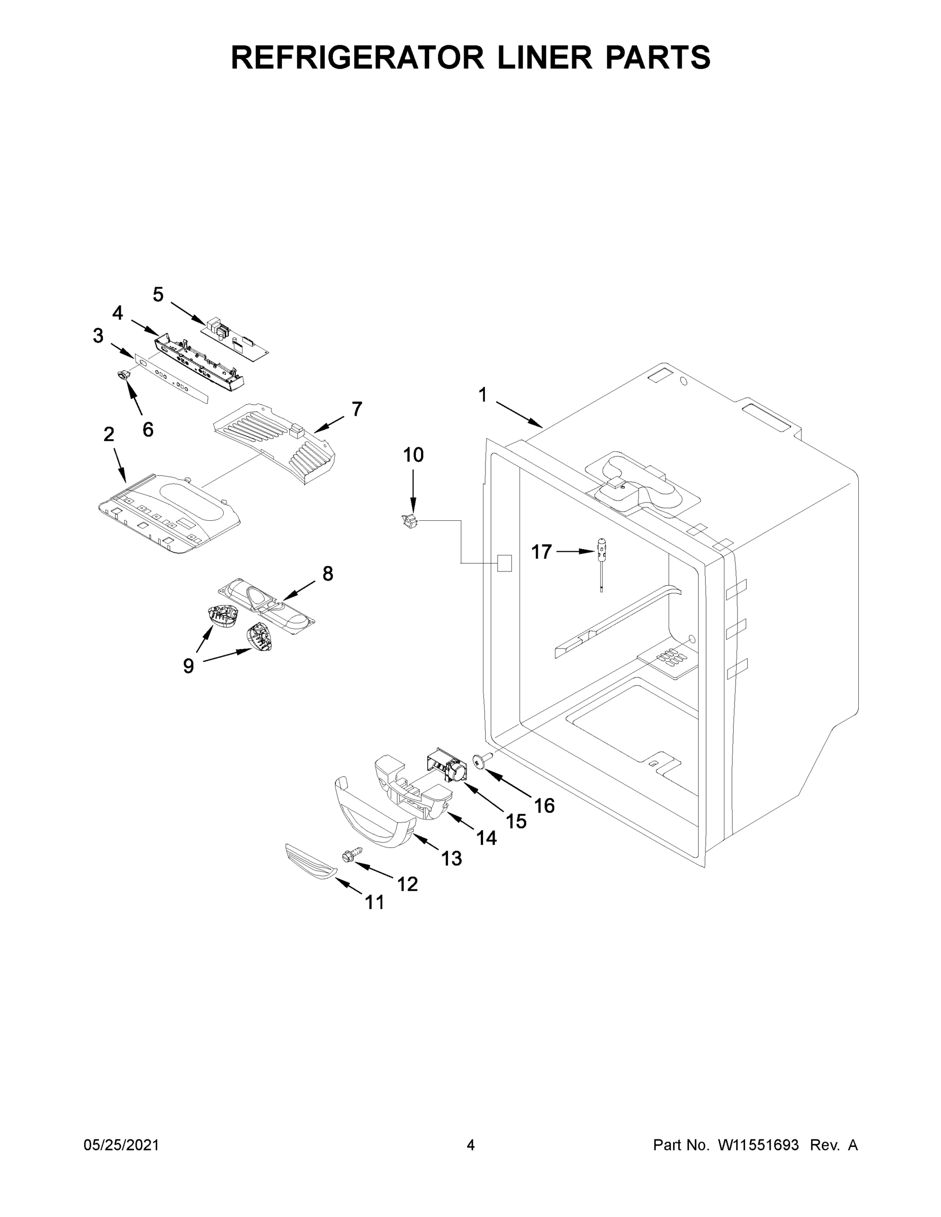 03 - REFRIGERATOR LINER PARTS