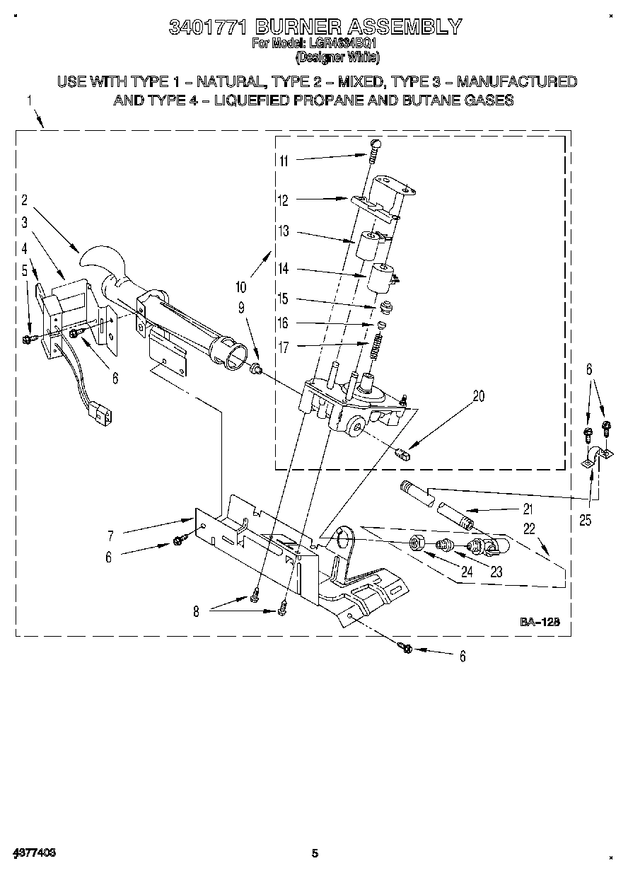 03 - 3401771 BURNER ASSEMBLY
