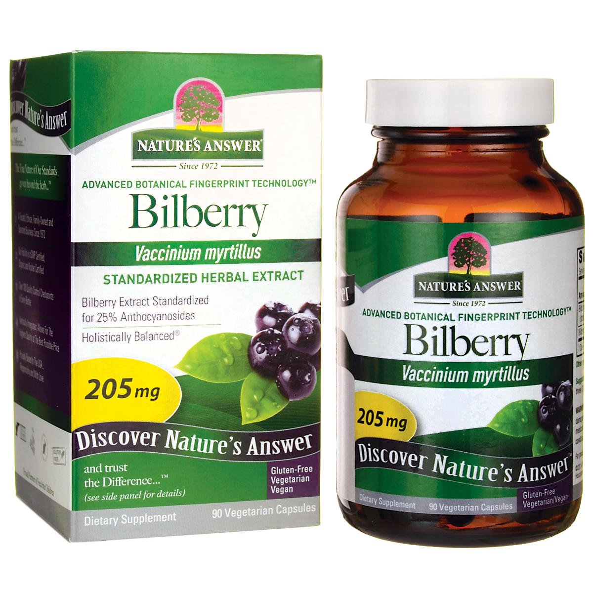 Nature's Answer, Bilberry, 205 mg, 90 Vegetarian Capsules