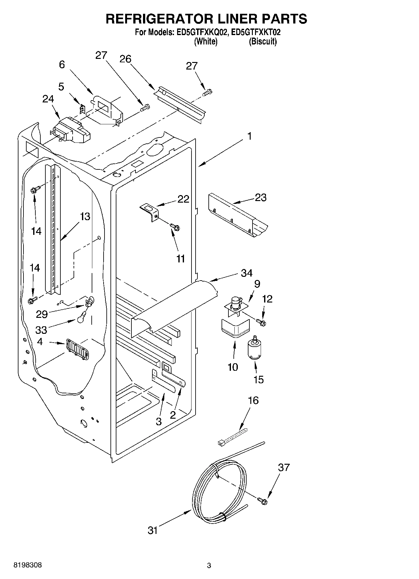 02 - REFRIGERATOR LINER PARTS