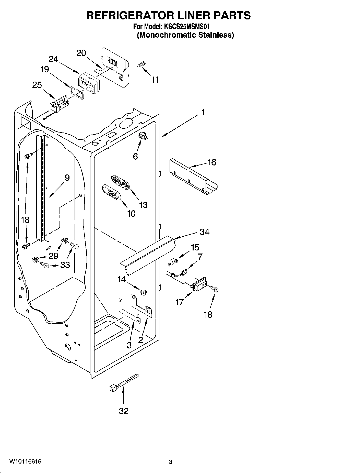 02 - REFRIGERATOR LINER PARTS