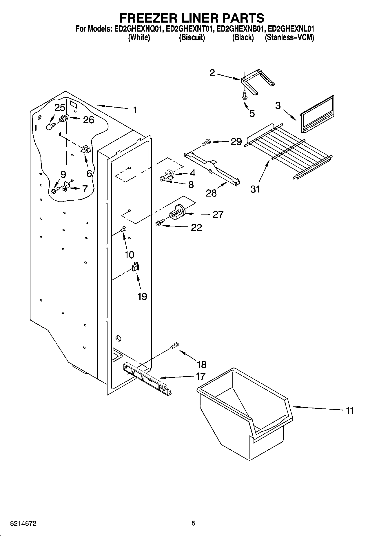 04 - FREEZER LINER PARTS