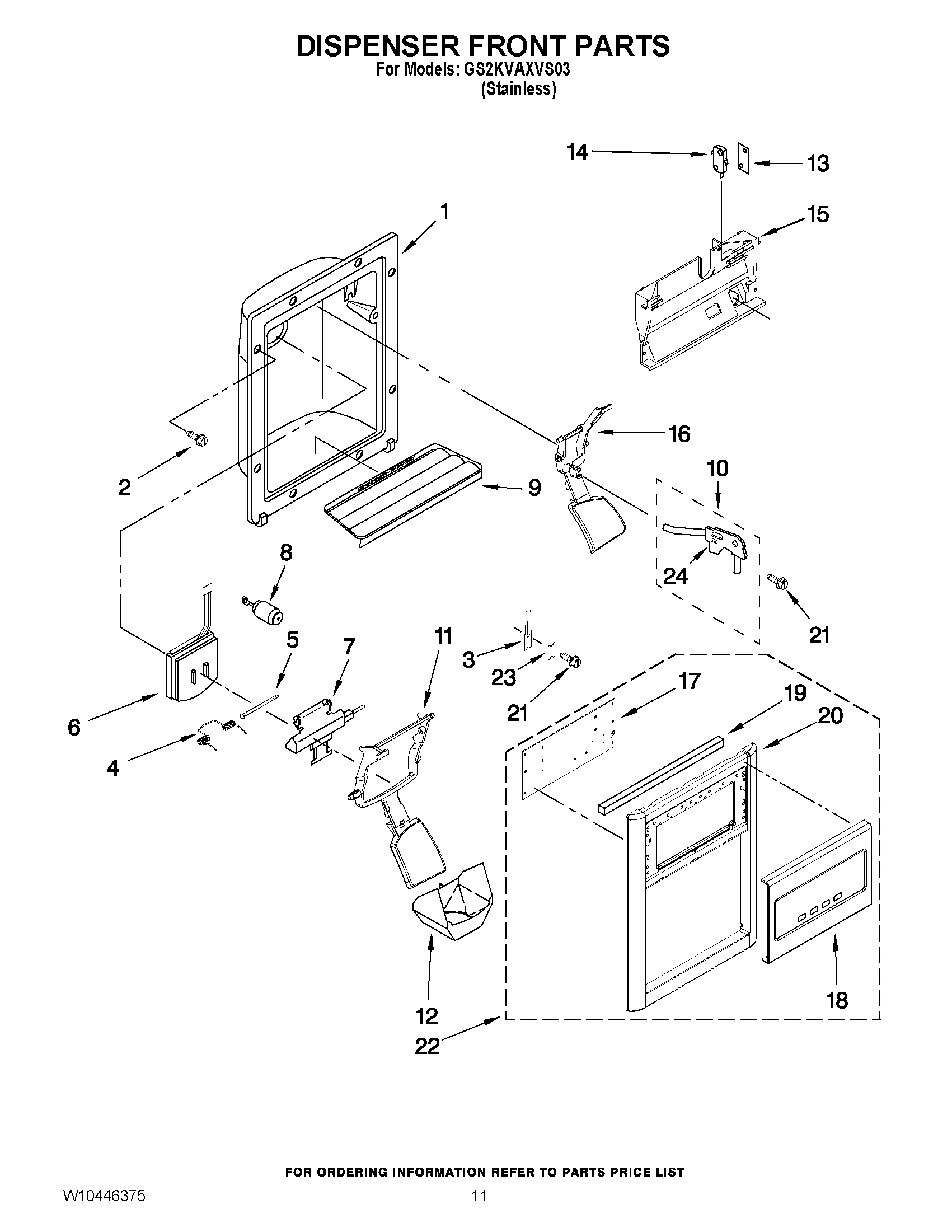 08 - DISPENSER FRONT PARTS