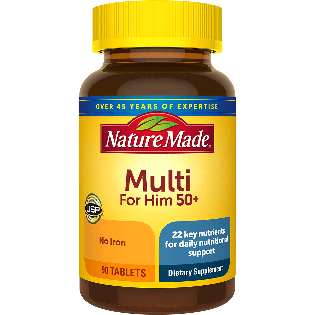 Nature Made Multi For Him 50+ No Iron Vitamin | 90 Tabs