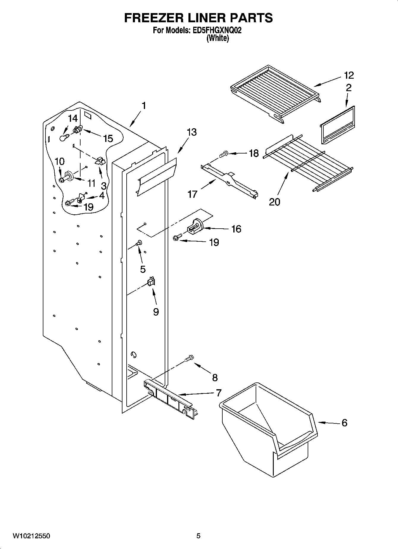 04 - FREEZER LINER PARTS