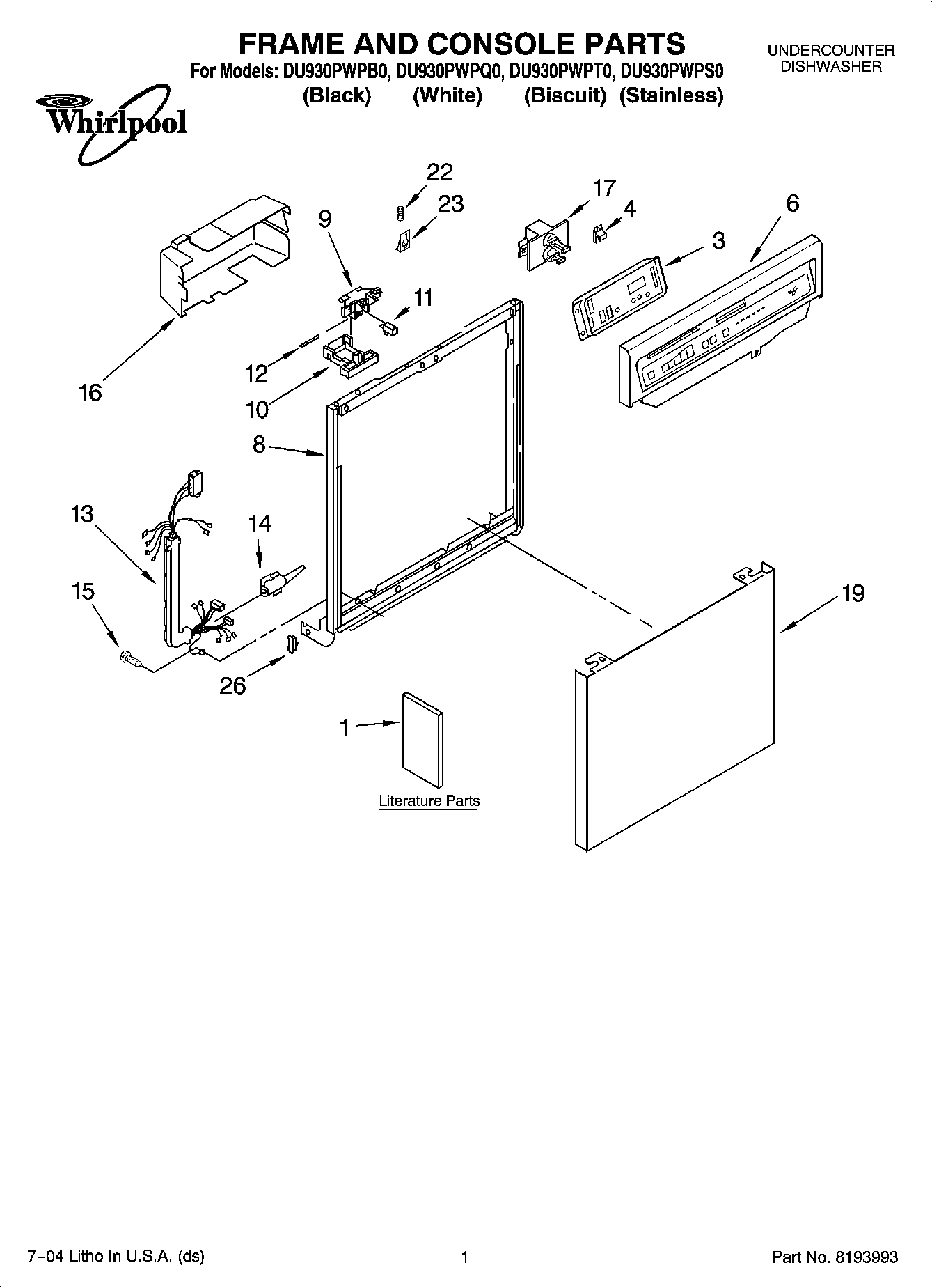 01 - FRAME AND CONSOLE PARTS