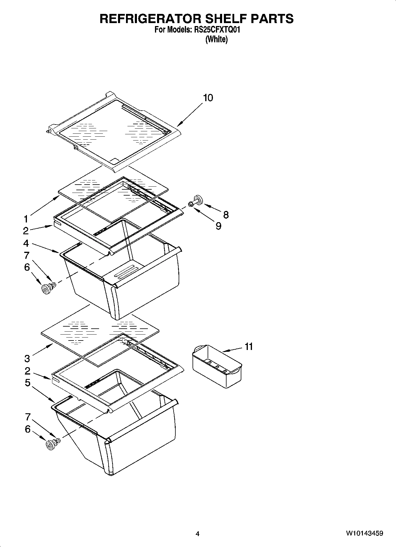 03 - REFRIGERATOR SHELF PARTS